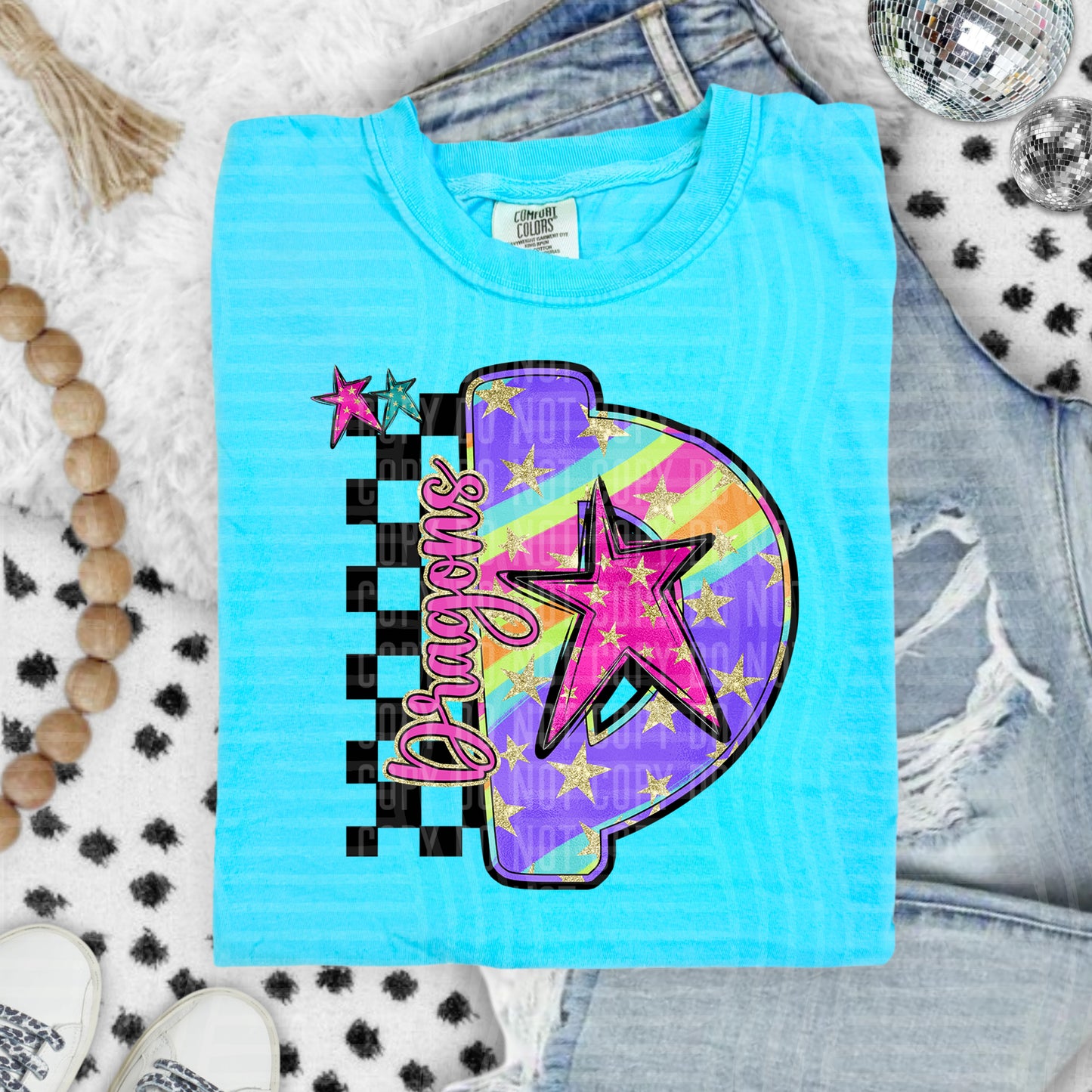 Rainbow Swirl Initial -Dropdown + Custom option - Digital Download 300DPI PNG FILE