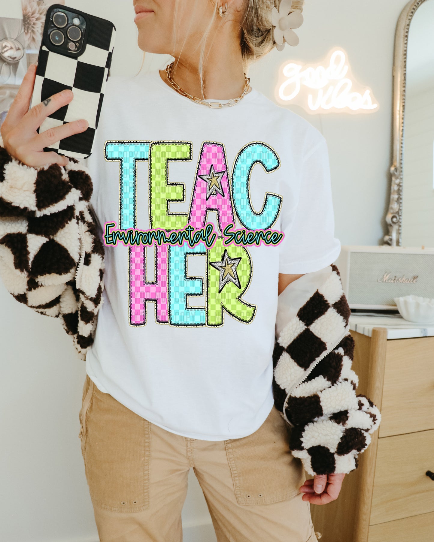 Bright Checks TEACHER bundle (36) - Digital download 300DPI PNG FILE