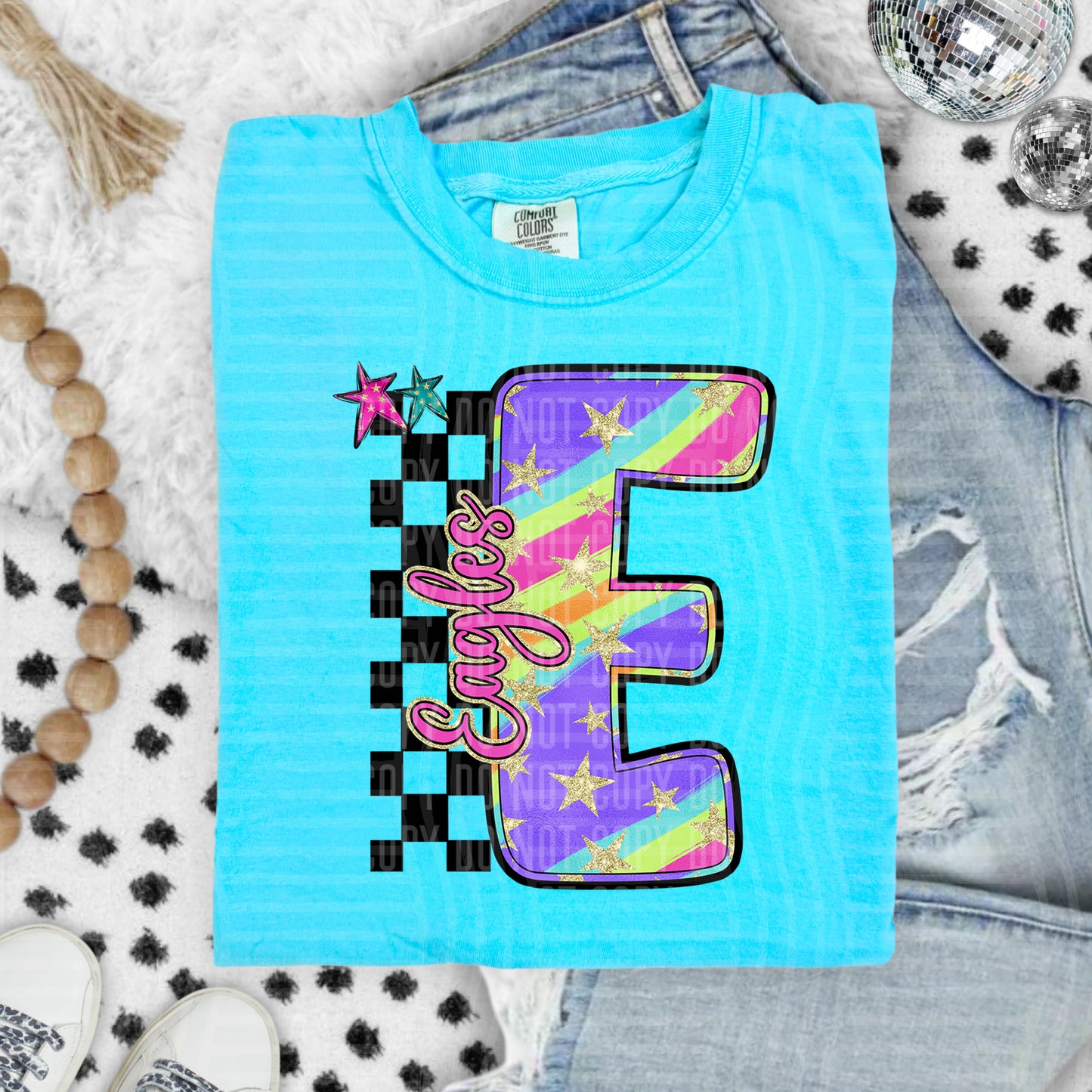 Rainbow Swirl Initial -Dropdown + Custom option - Digital Download 300DPI PNG FILE