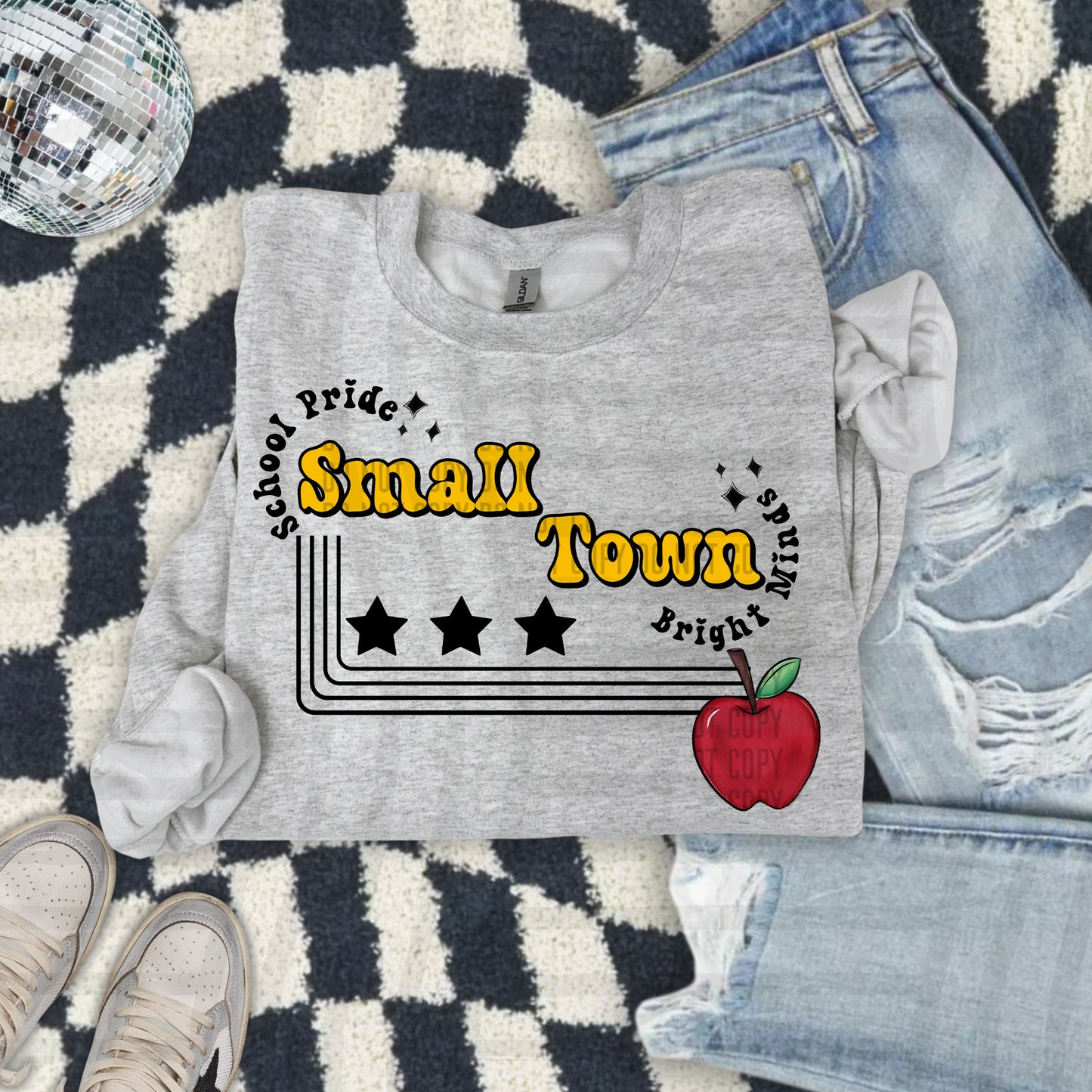 APPLE - Small town - Color Dropdown Digital Download 300DPI PNG FILE