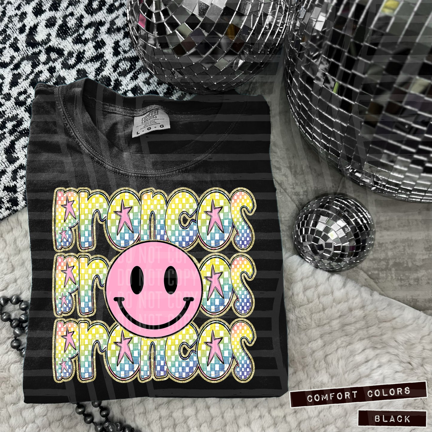 Rainbow Checker Pink Happy Triple Stacked - Digital Download 300DPI PNG FILE