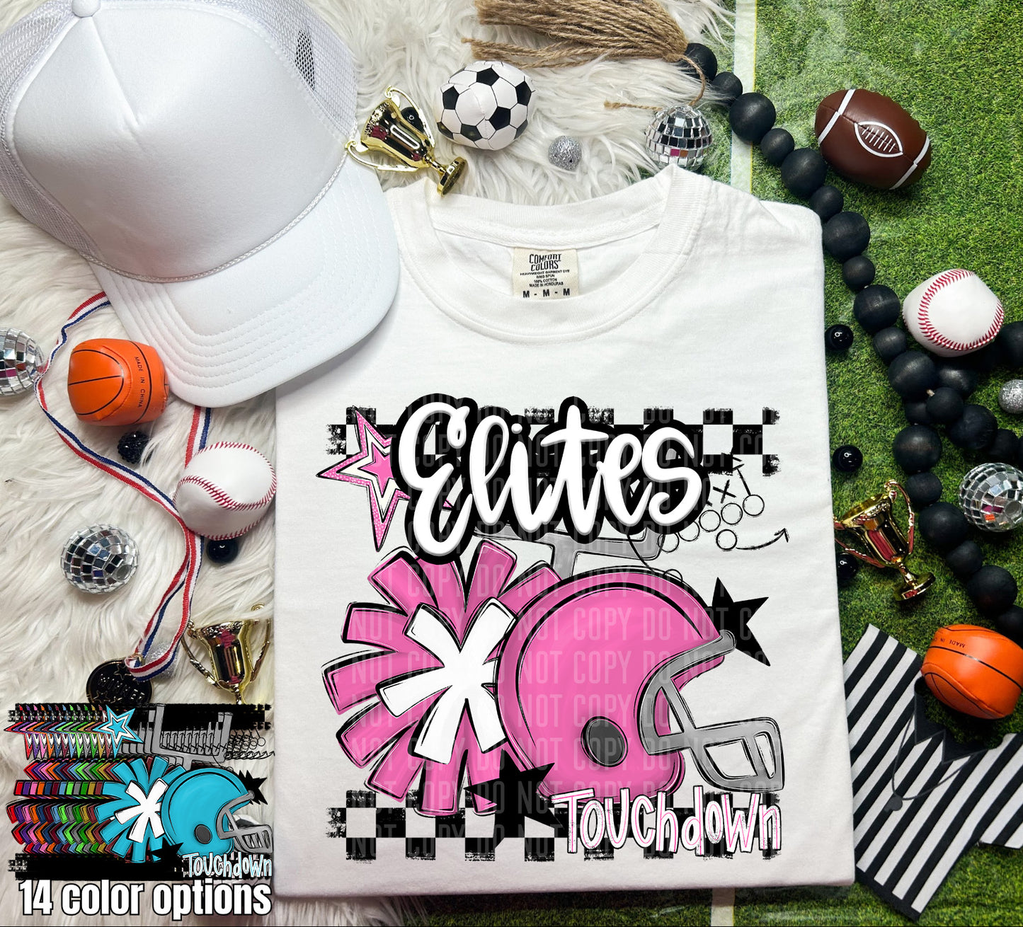 Pink Helmet + Pom Pom Mascots - Digital Download 300DPI PNG FILE