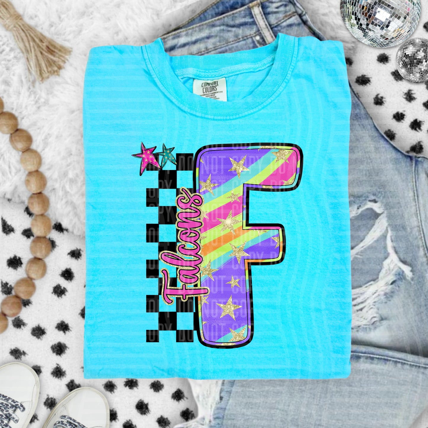 Rainbow Swirl Initial -Dropdown + Custom option - Digital Download 300DPI PNG FILE