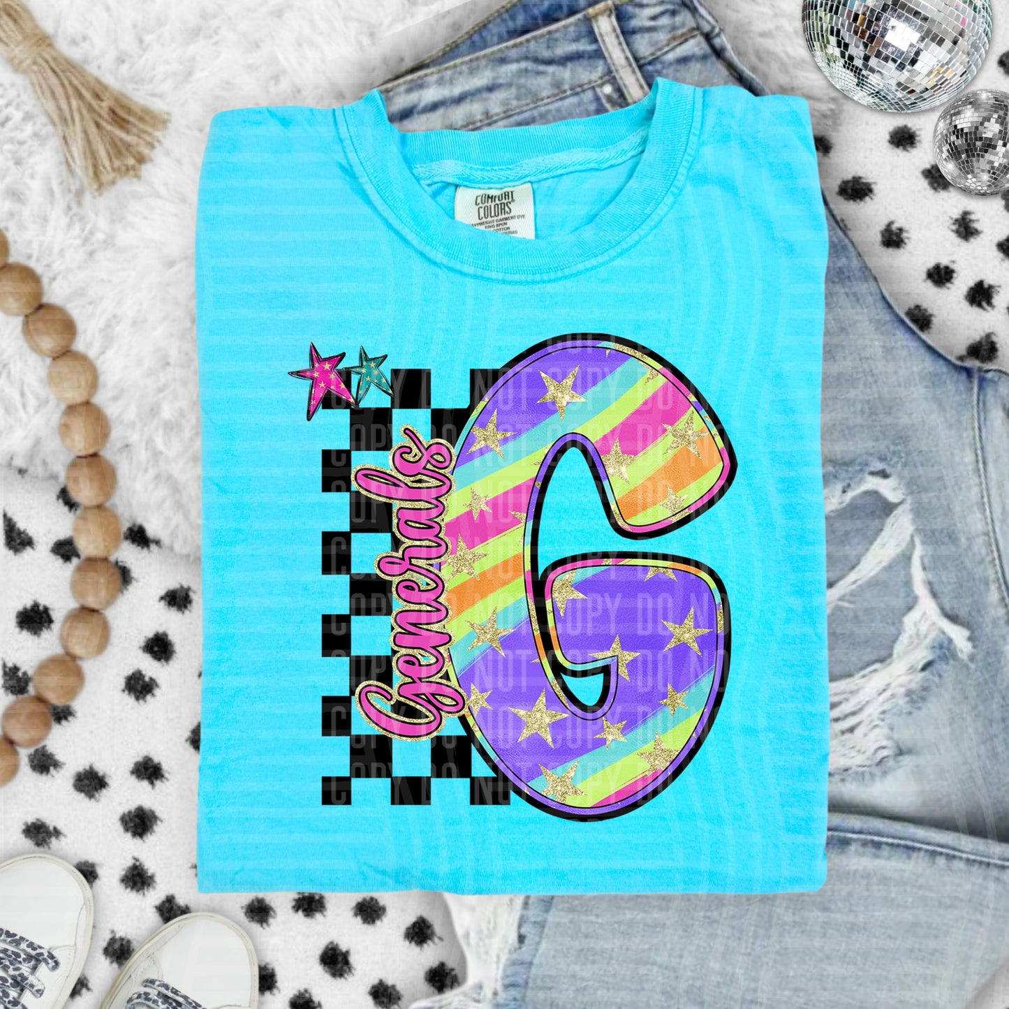 Rainbow Swirl Initial -Dropdown + Custom option - Digital Download 300DPI PNG FILE