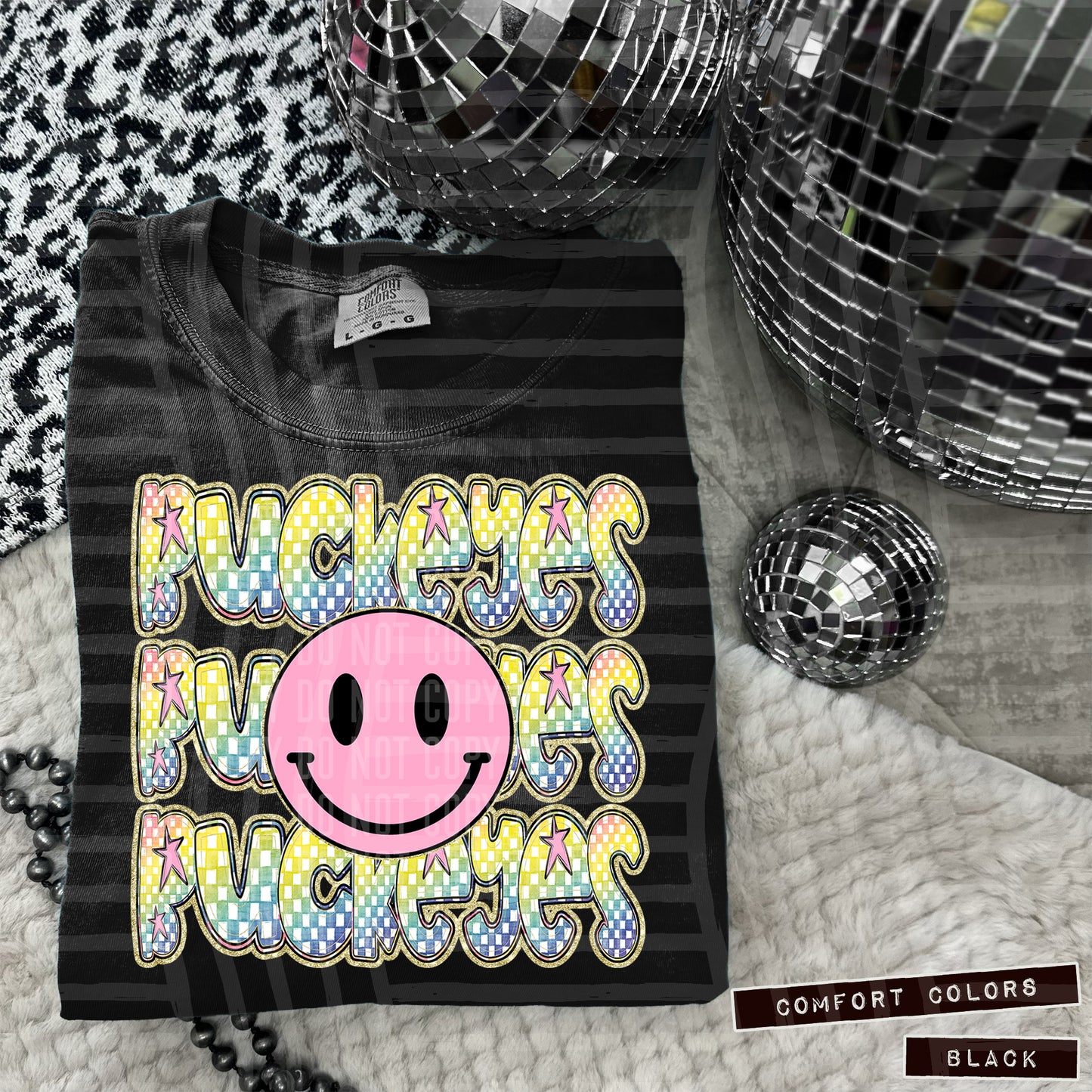 Rainbow Checker Pink Happy Triple Stacked - Digital Download 300DPI PNG FILE