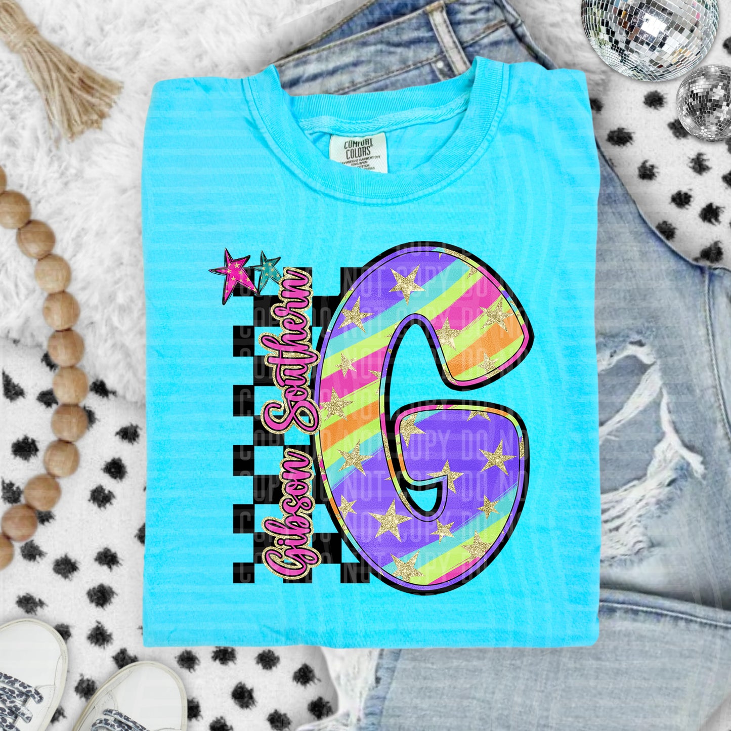 Rainbow Swirl Initial -Dropdown + Custom option - Digital Download 300DPI PNG FILE