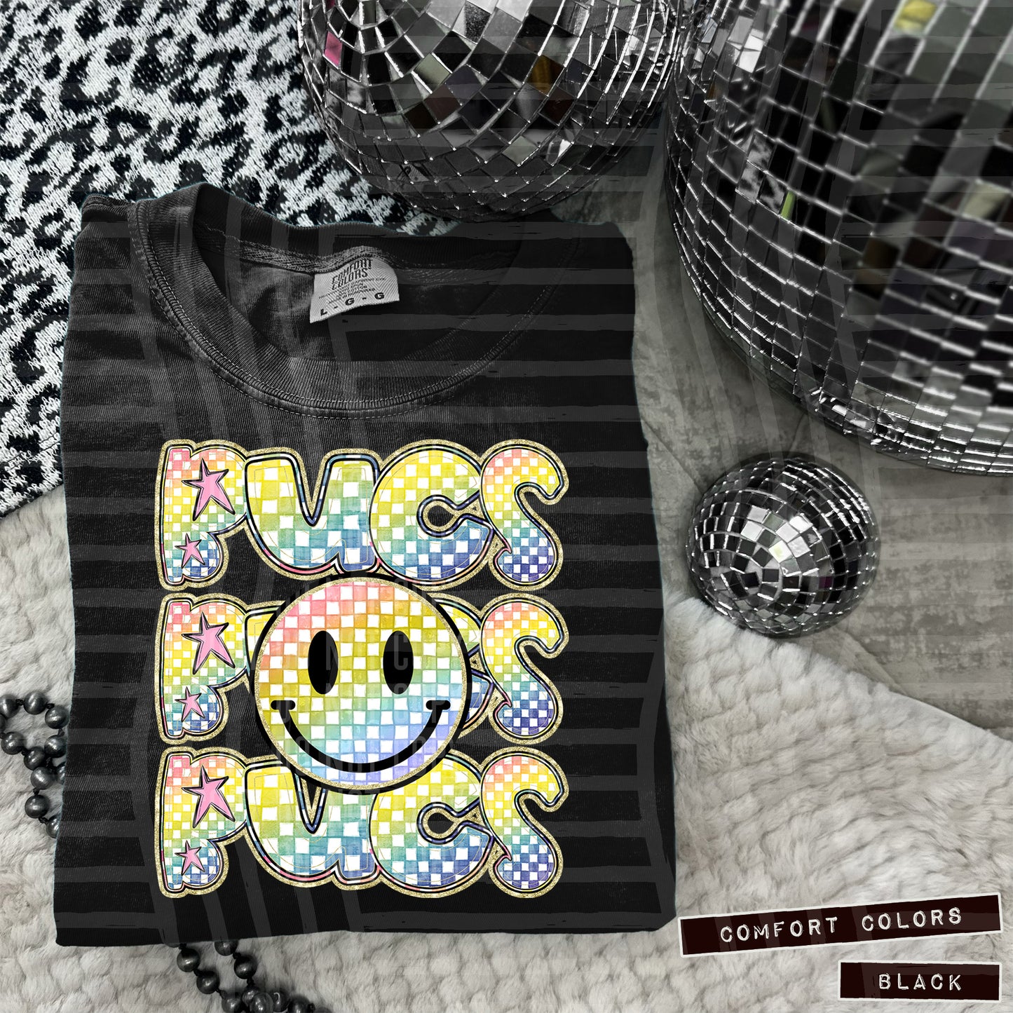 Rainbow Checker Happy Triple Stacked - Digital Download 300DPI PNG FILE