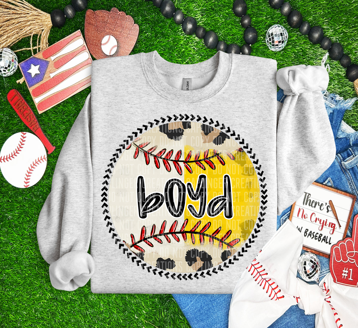 HALF BASEBALL / HALF SOFTBALL - Dropdown + CUSTOM Digital Download 300DPI PNG FILE
