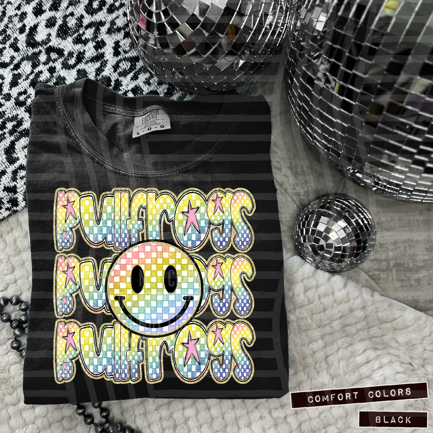 Rainbow Checker Happy Triple Stacked - Digital Download 300DPI PNG FILE