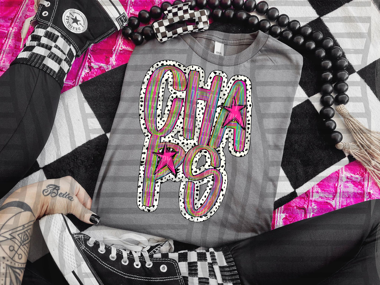 Pink Brushstrokes Dots - Dropdown + CUSTOM- Digital Download 300DPI PNG FILE