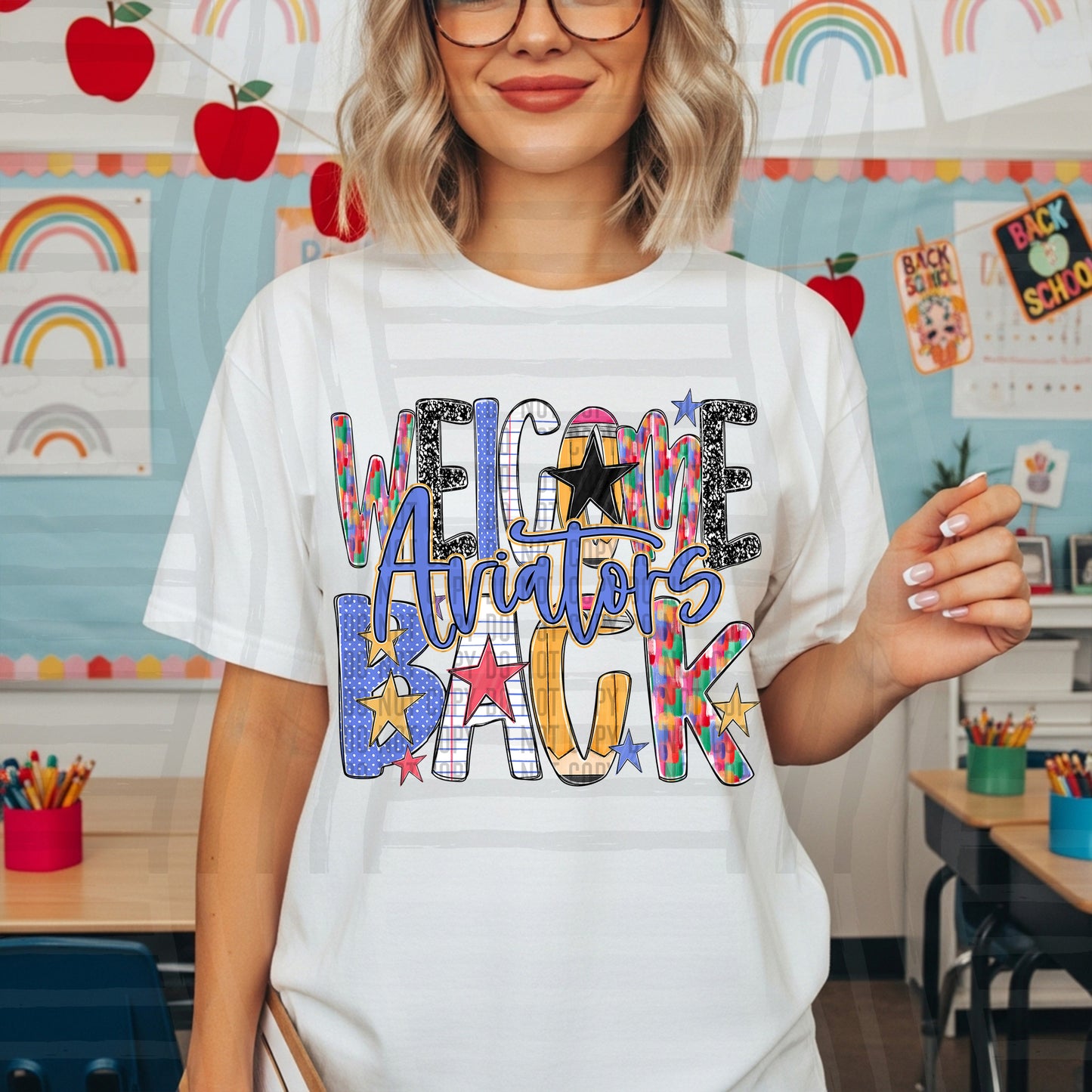 WELCOME BACK MASCOTS- Dropdown + Custom option - Digital Download 300DPI PNG FILE