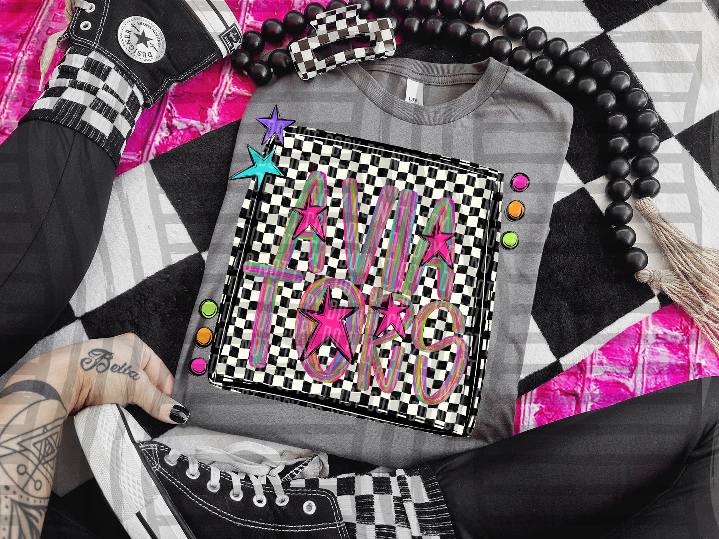 Pink Brushstrokes Preppy - Dropdown + CUSTOM- Digital Download 300DPI PNG FILE