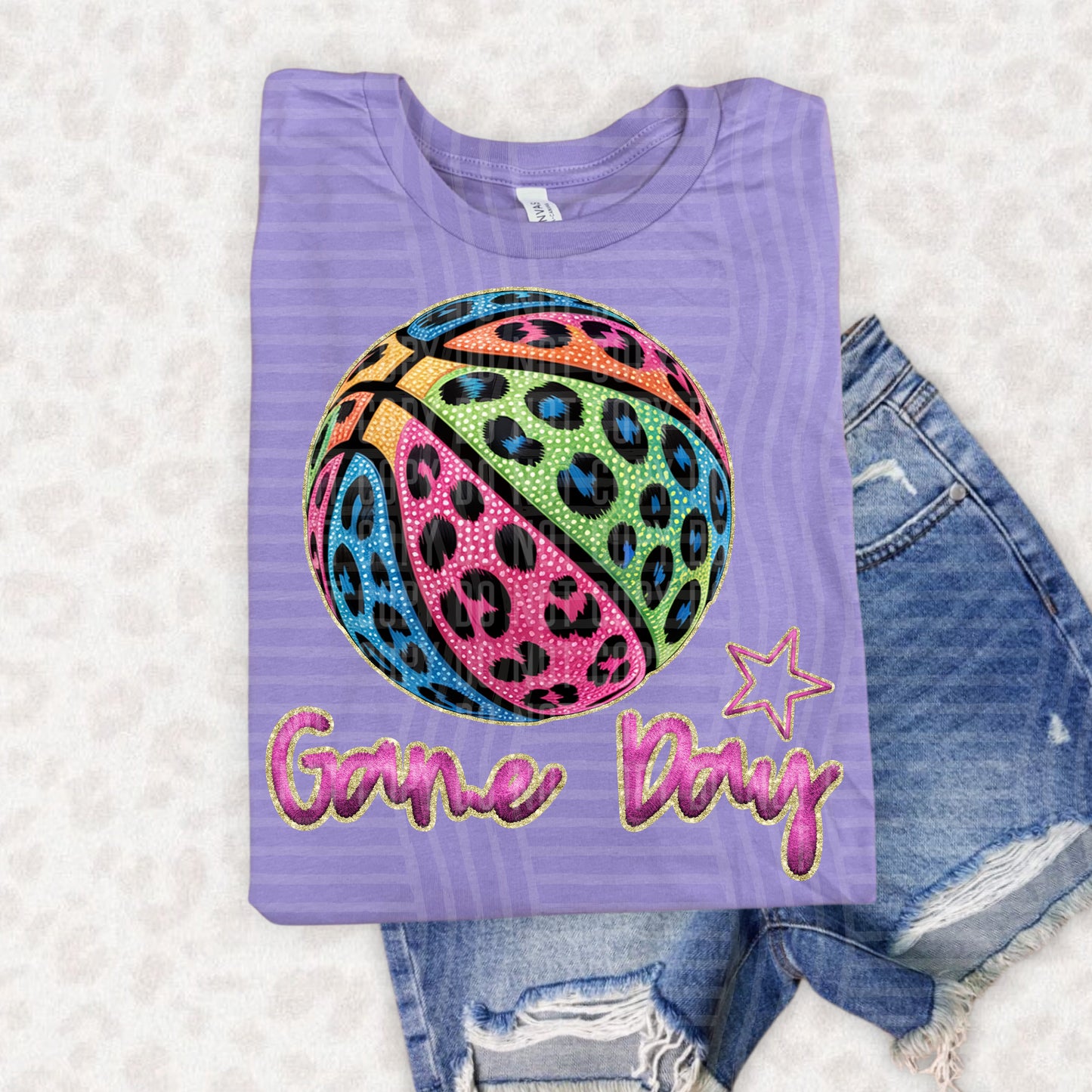 Rainbow FAUX EMBROIDERY GAMEDAY - PICK YOUR SPORT - Digital download 300DPI PNG FILE