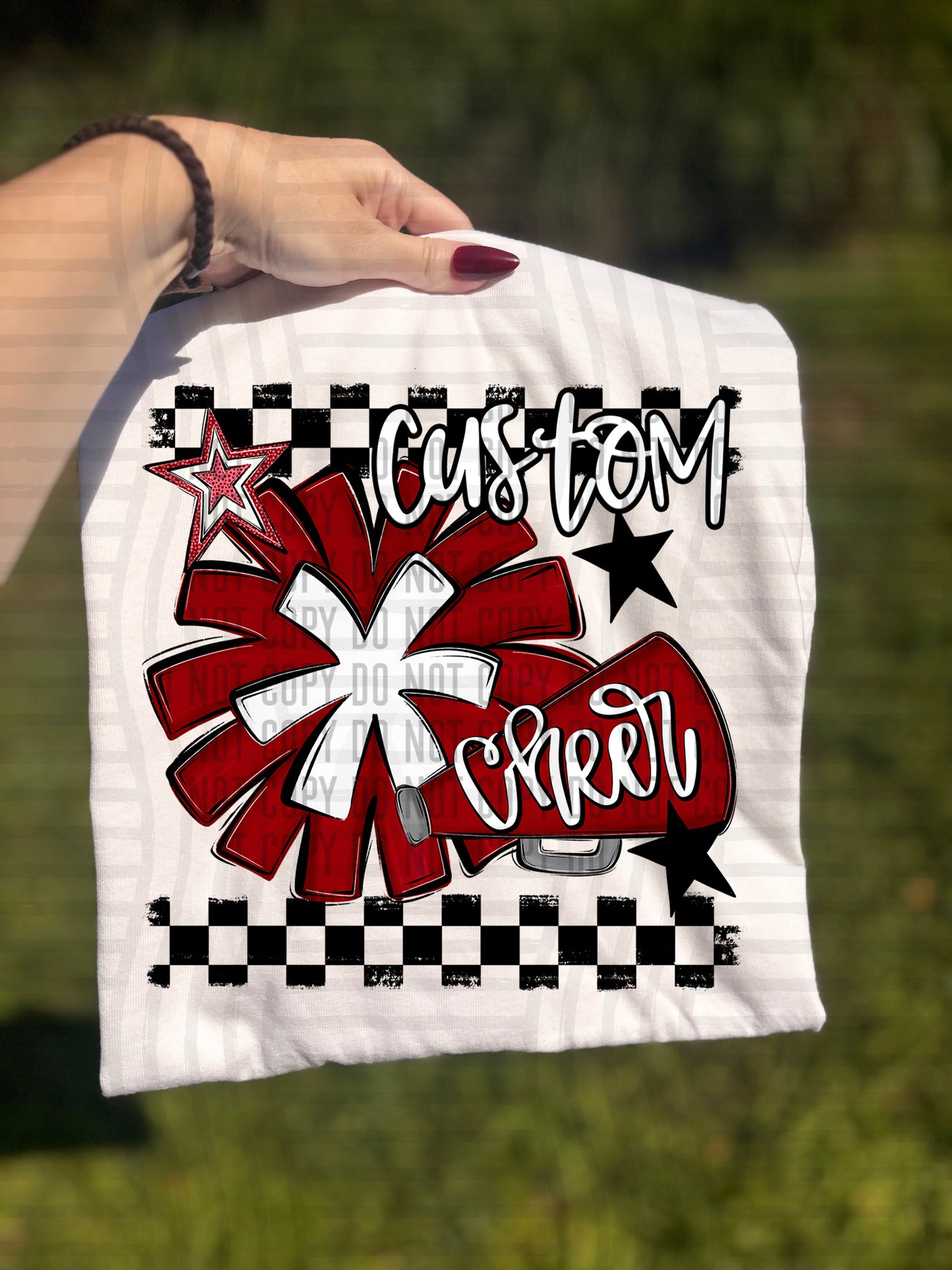CUSTOM - Cheer - pom/megaphone Collage - Color Dropdown Digital Download 300DPI PNG FILE