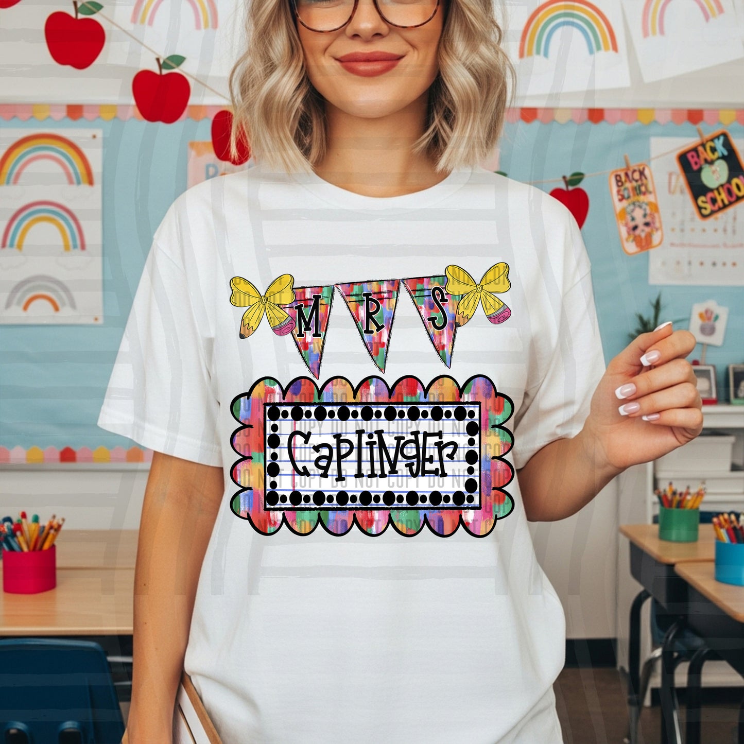 CUSTOM Teacher Name Tags- Digital download 300DPI PNG FILE