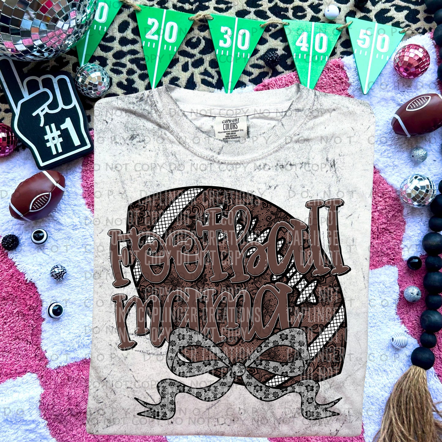 Faux Lace sports ball Mama - DROPDOWN choose sports ball and bow or no bow - Digital Download 300DPI PNG FILE