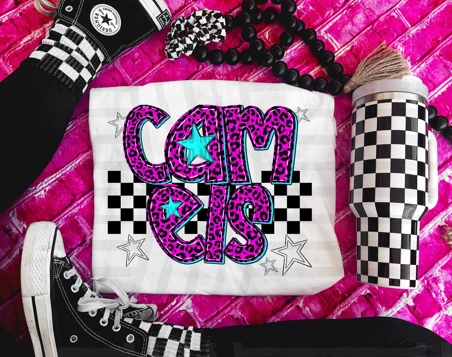 Pink checks - Dropdown + CUSTOM - Digital Download 300DPI PNG FILE