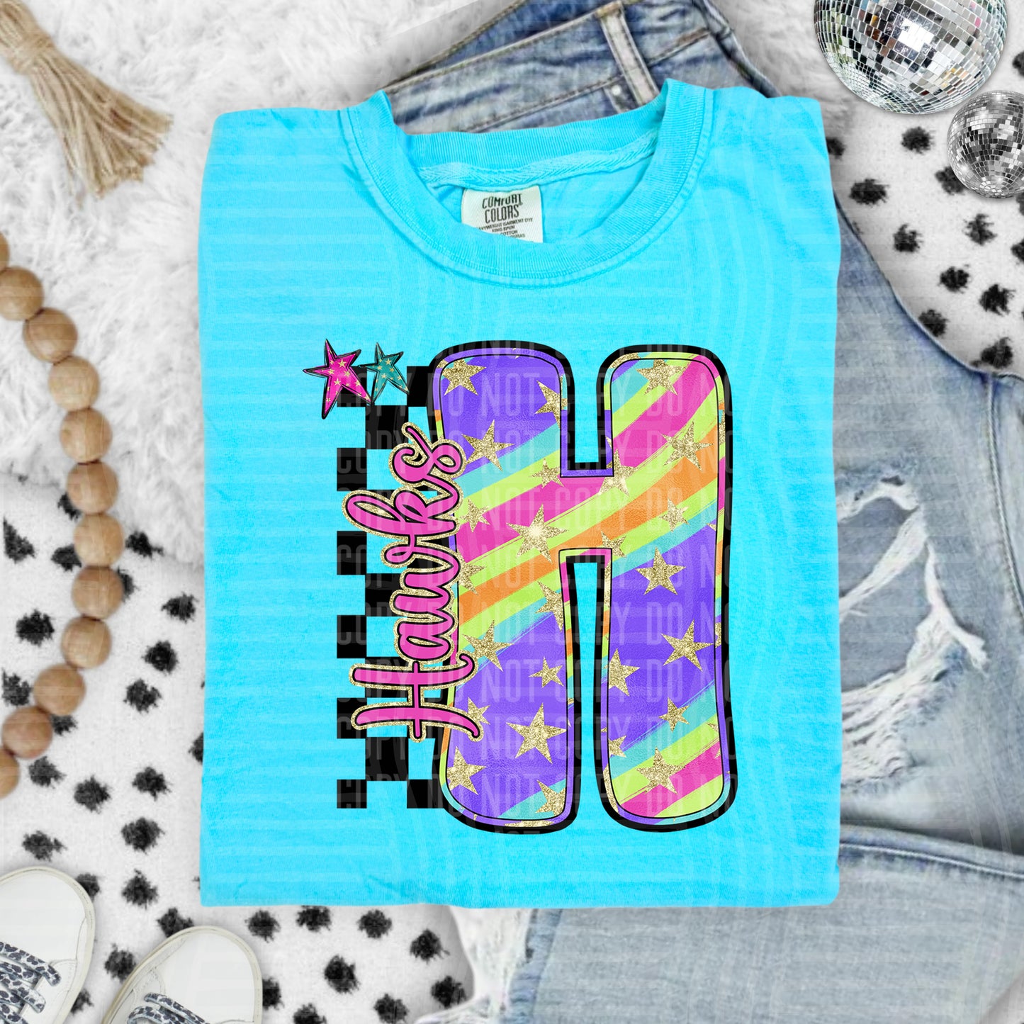 Rainbow Swirl Initial -Dropdown + Custom option - Digital Download 300DPI PNG FILE