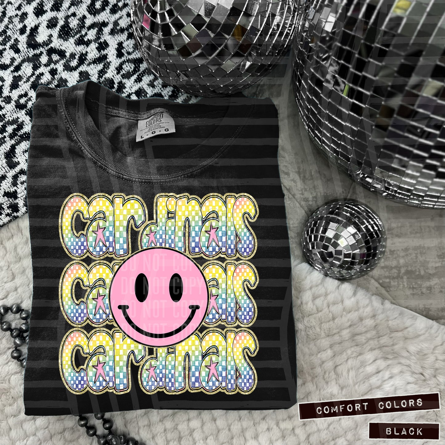Rainbow Checker Pink Happy Triple Stacked - Digital Download 300DPI PNG FILE