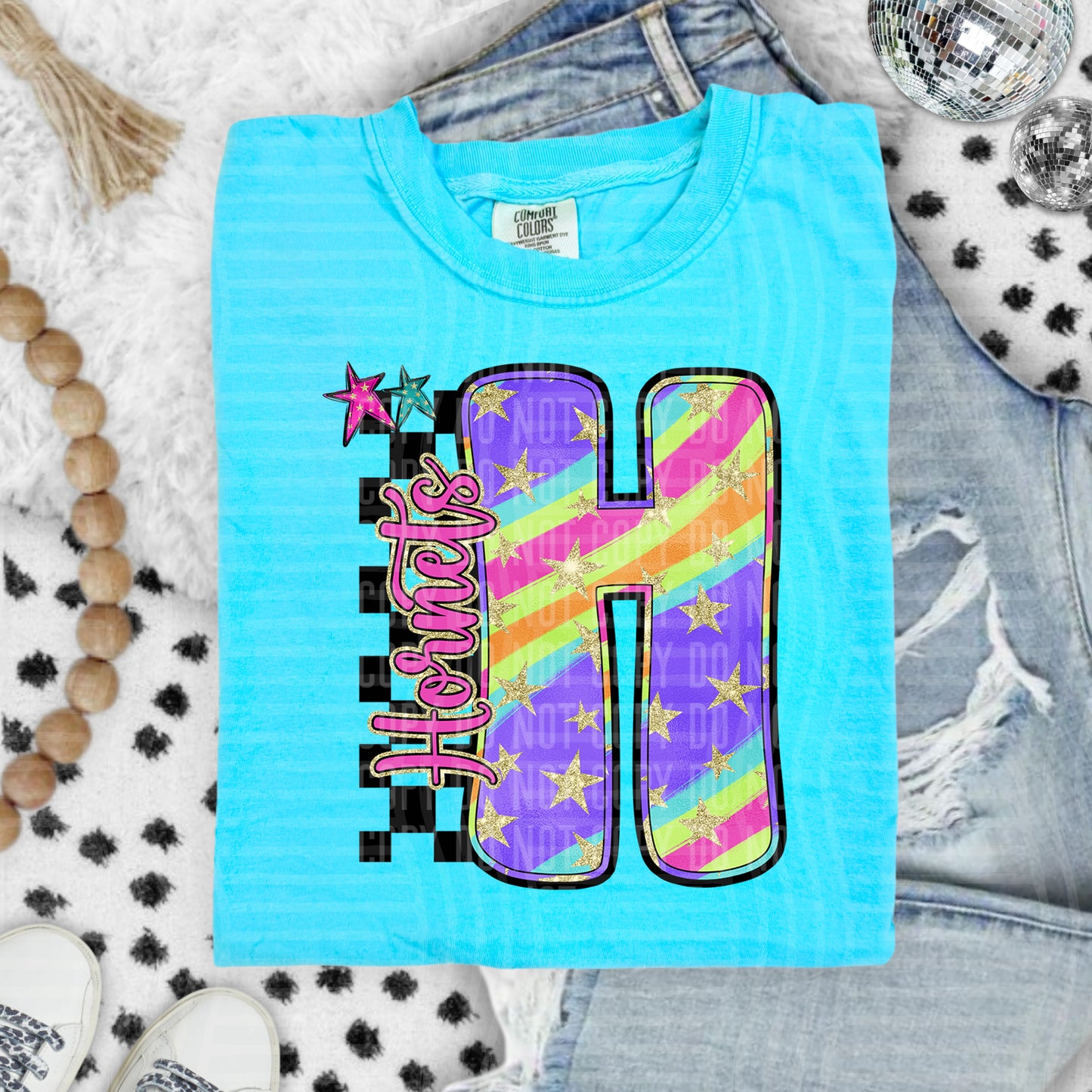Rainbow Swirl Initial -Dropdown + Custom option - Digital Download 300DPI PNG FILE