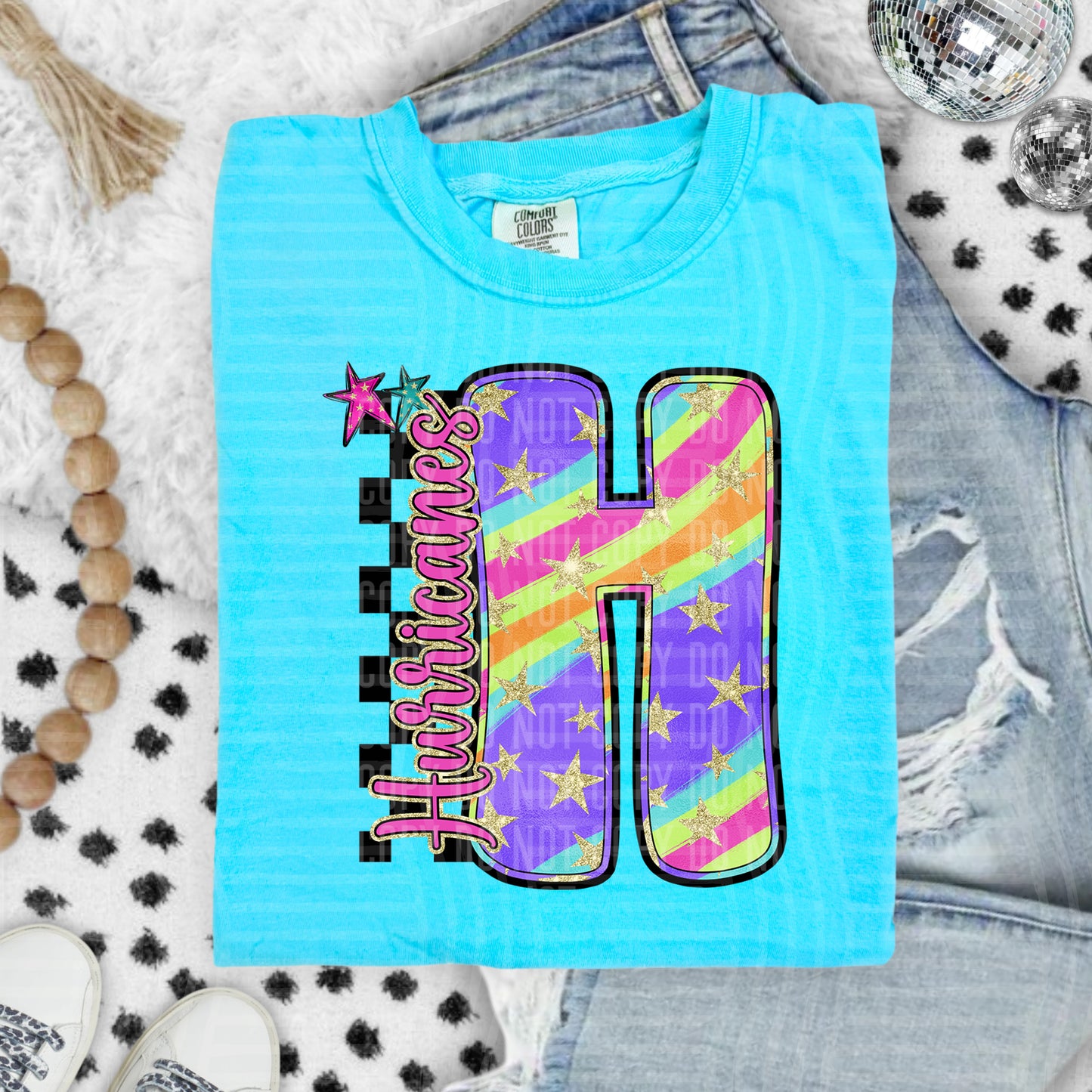 Rainbow Swirl Initial -Dropdown + Custom option - Digital Download 300DPI PNG FILE