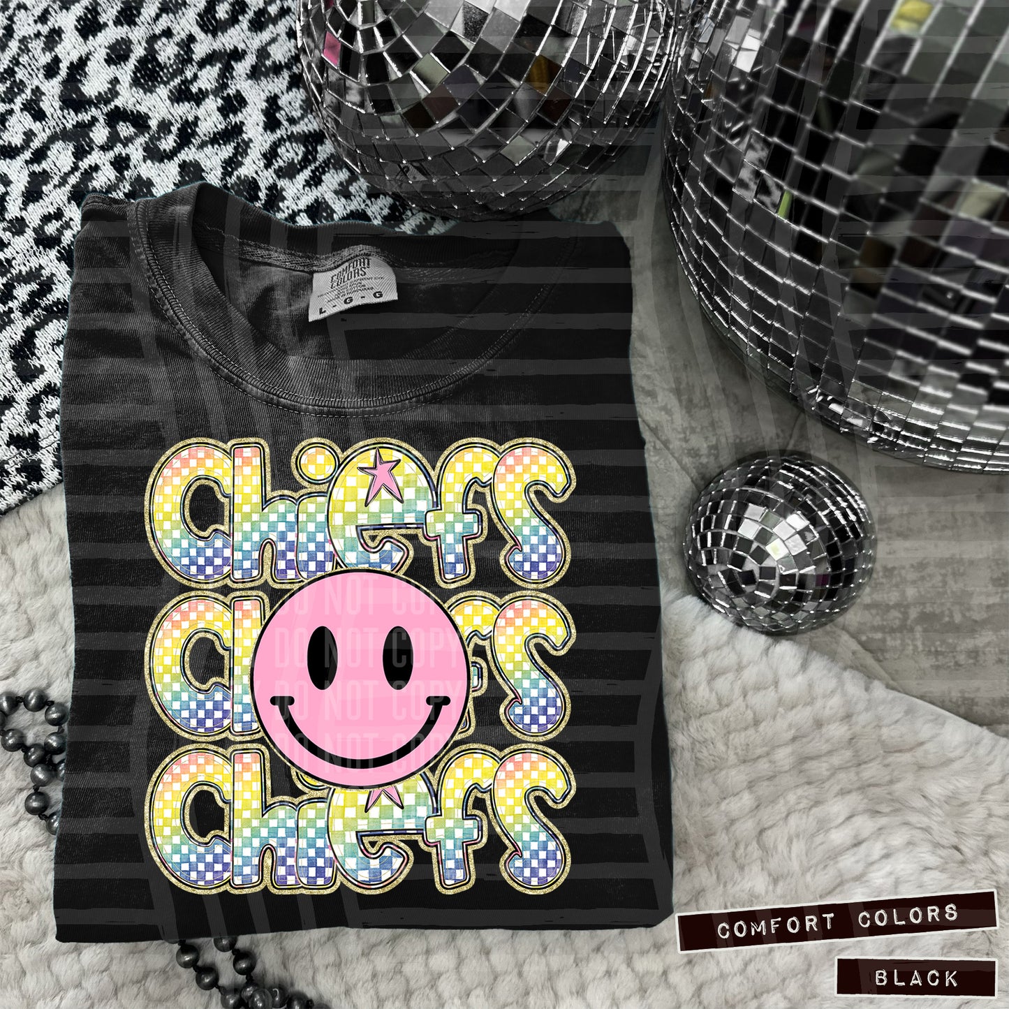 Rainbow Checker Pink Happy Triple Stacked - Digital Download 300DPI PNG FILE