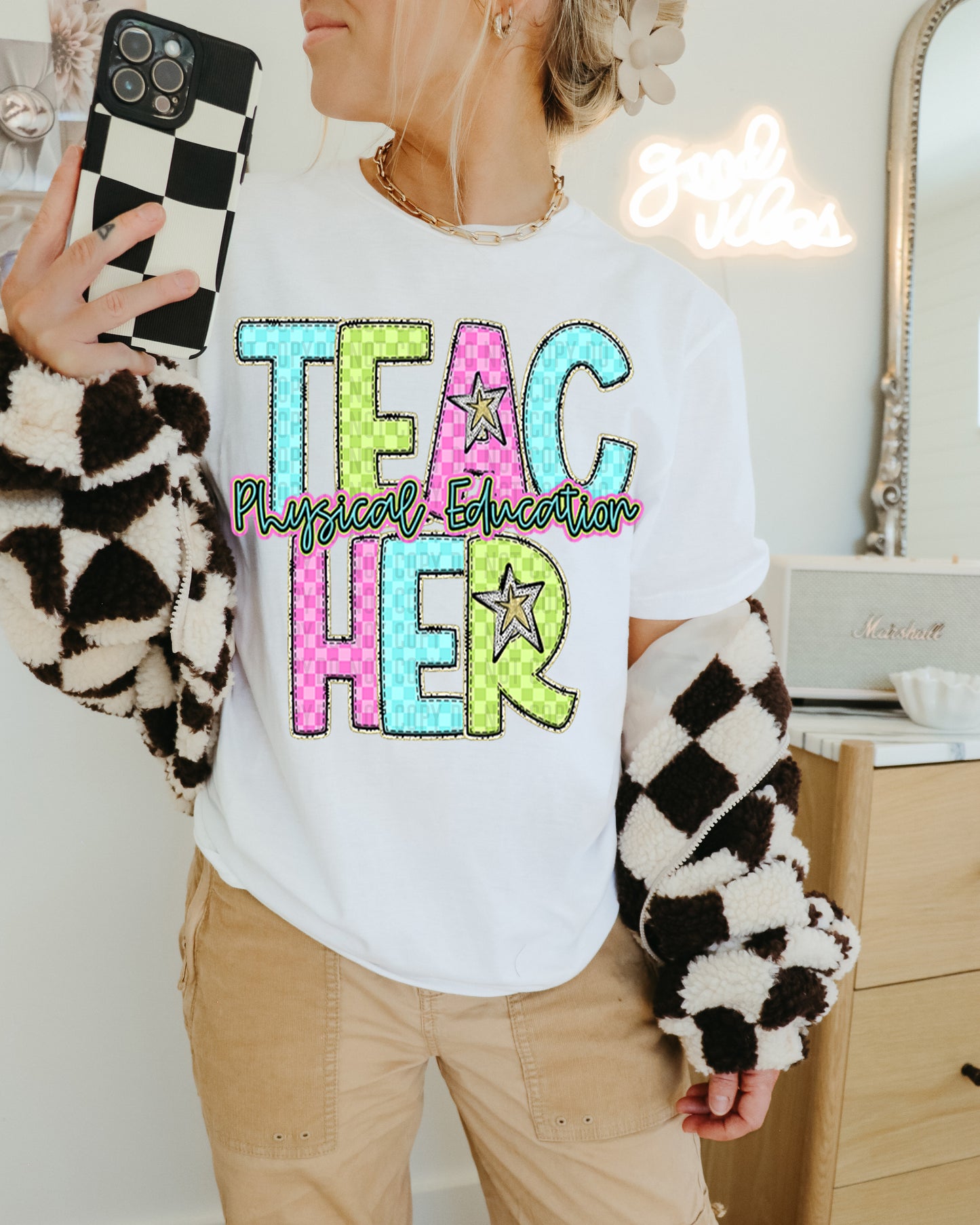 Bright Checks TEACHER bundle (36) - Digital download 300DPI PNG FILE