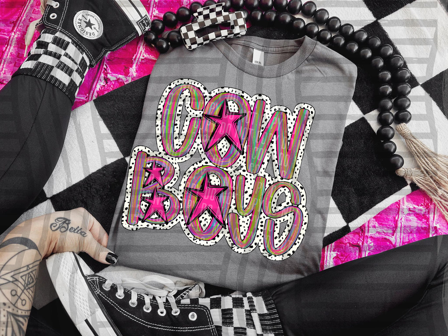 Pink Brushstrokes Dots - Dropdown + CUSTOM- Digital Download 300DPI PNG FILE