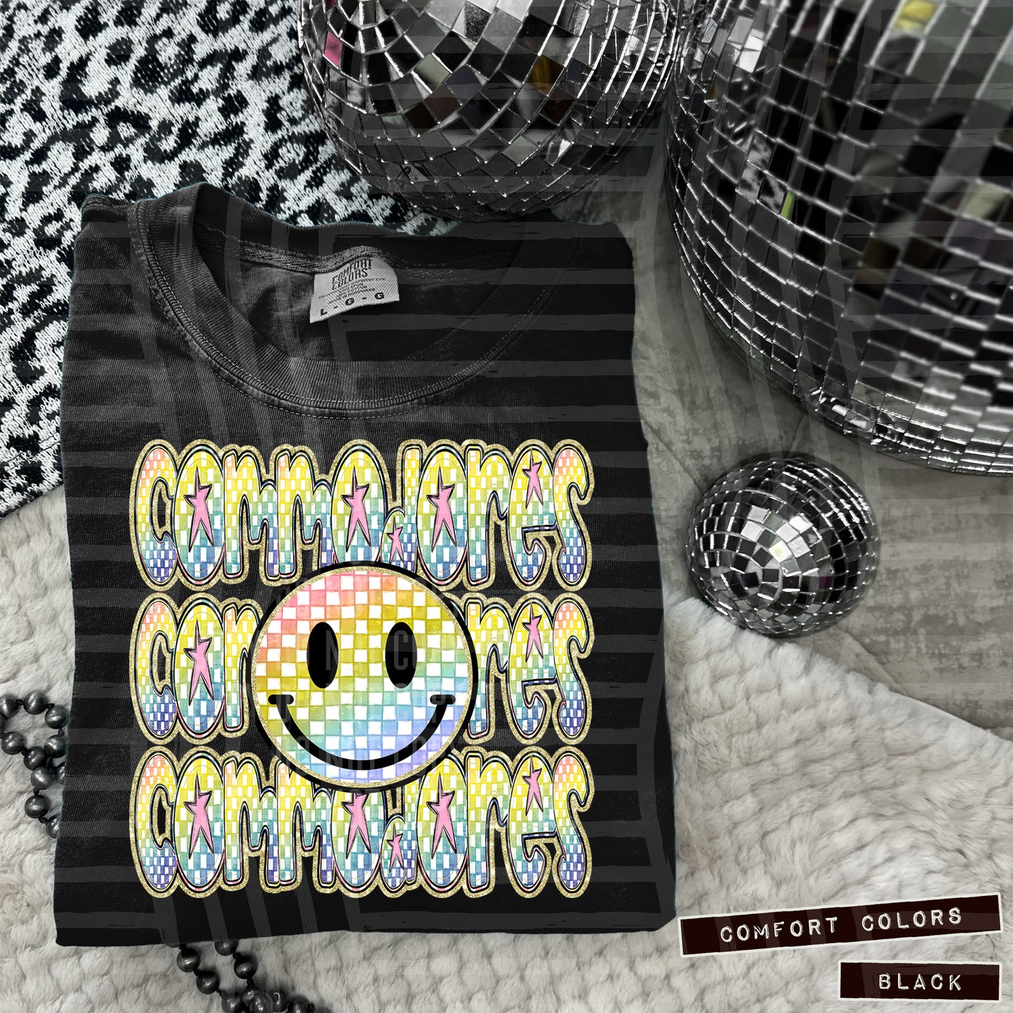 Rainbow Checker Happy Triple Stacked - Digital Download 300DPI PNG FILE