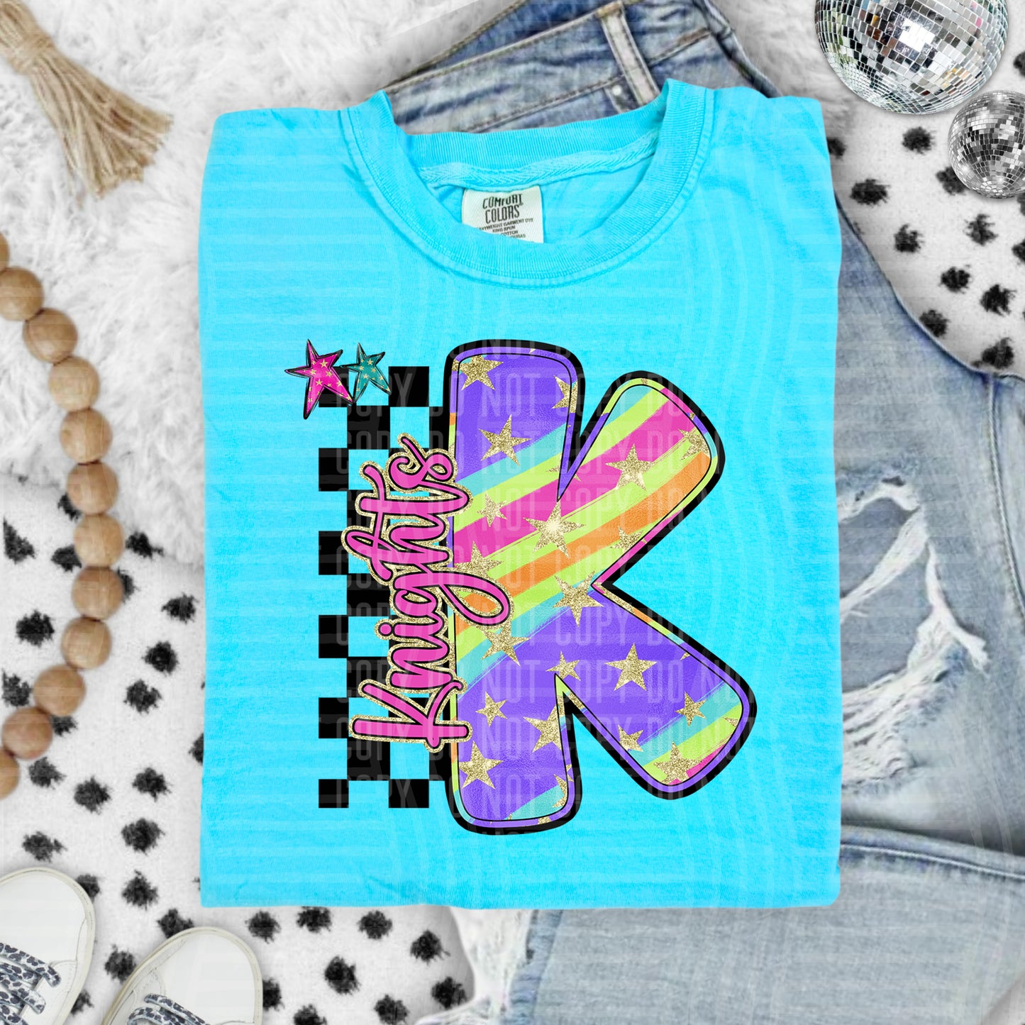 Rainbow Swirl Initial -Dropdown + Custom option - Digital Download 300DPI PNG FILE