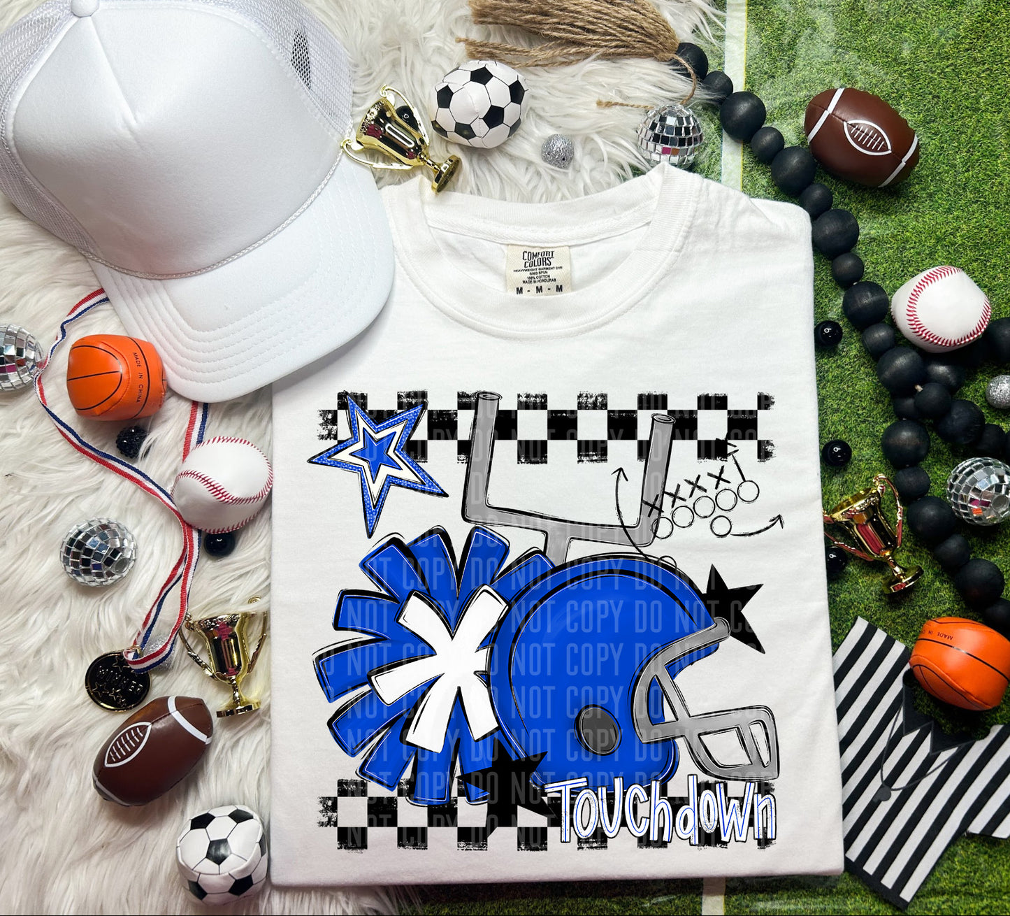 Custom Football Helmet + Pom Mascots - Digital Download 300DPI PNG FILE