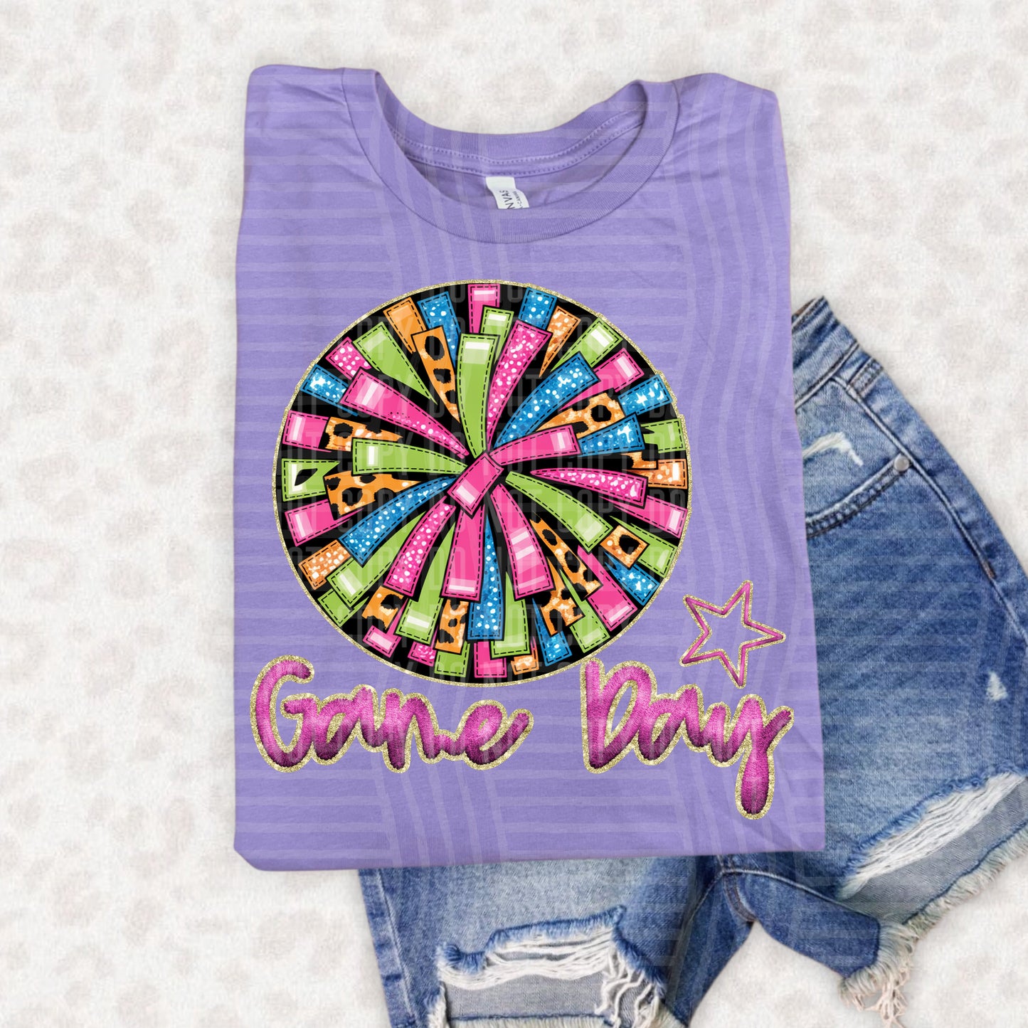 Rainbow FAUX EMBROIDERY GAMEDAY - PICK YOUR SPORT - Digital download 300DPI PNG FILE