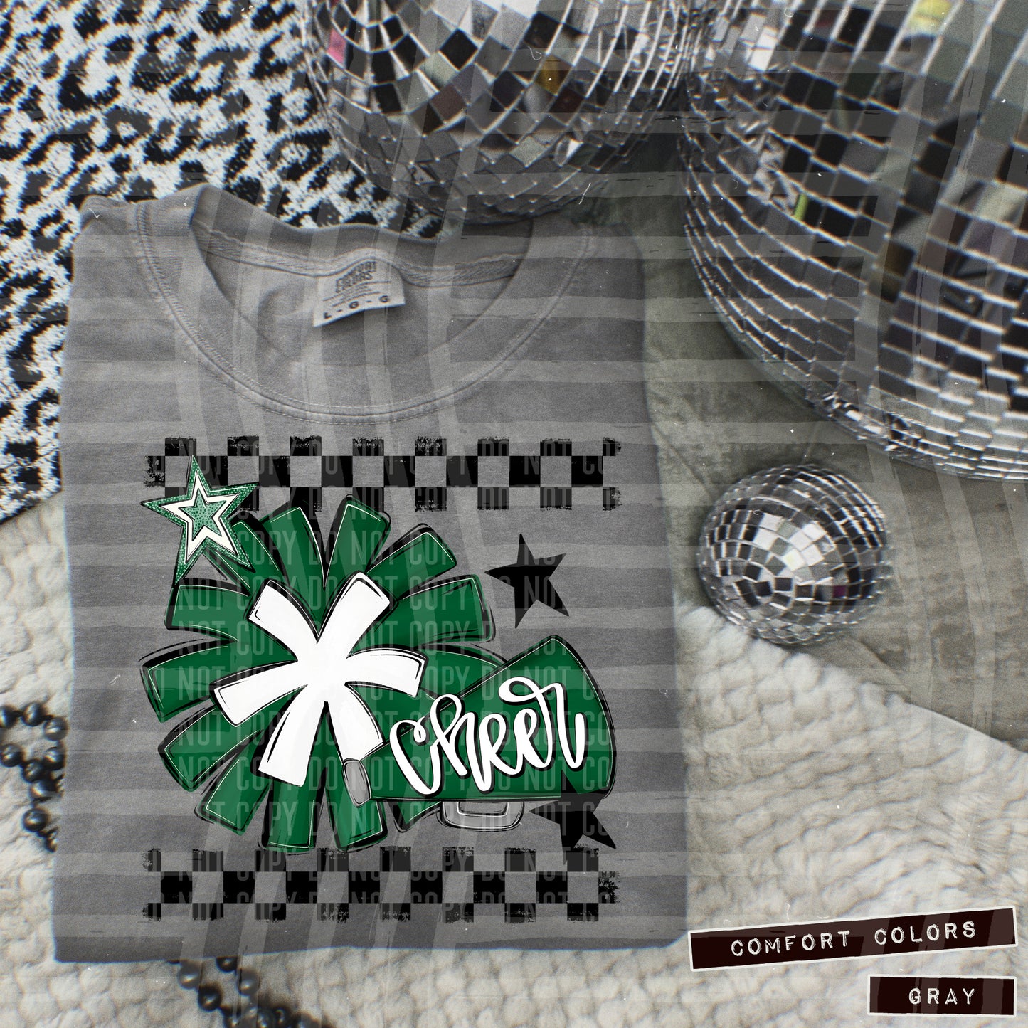 Cheer - pom/megaphone Collage - Can add names - not for digital resale- Color Dropdown Digital Download 300DPI PNG FILE