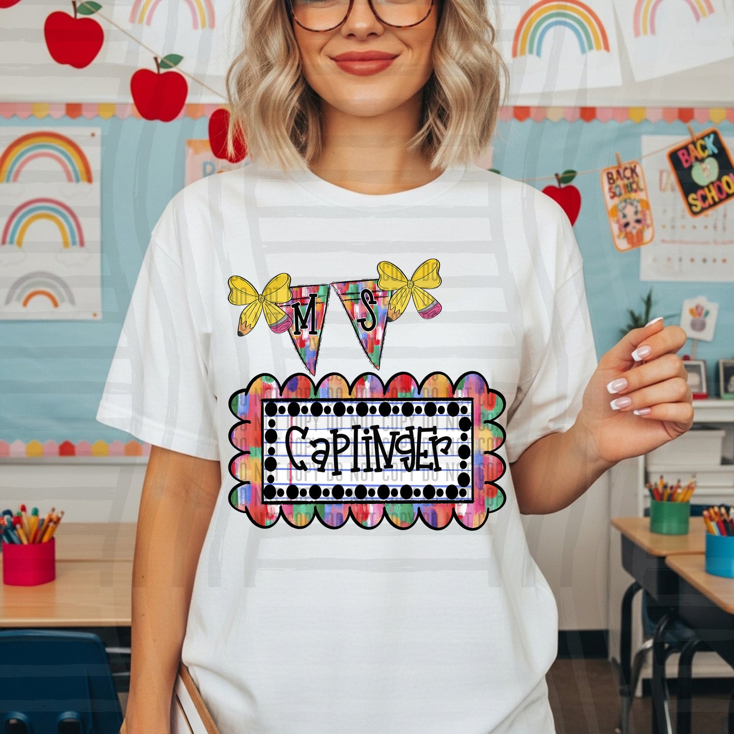 CUSTOM Teacher Name Tags- Digital download 300DPI PNG FILE