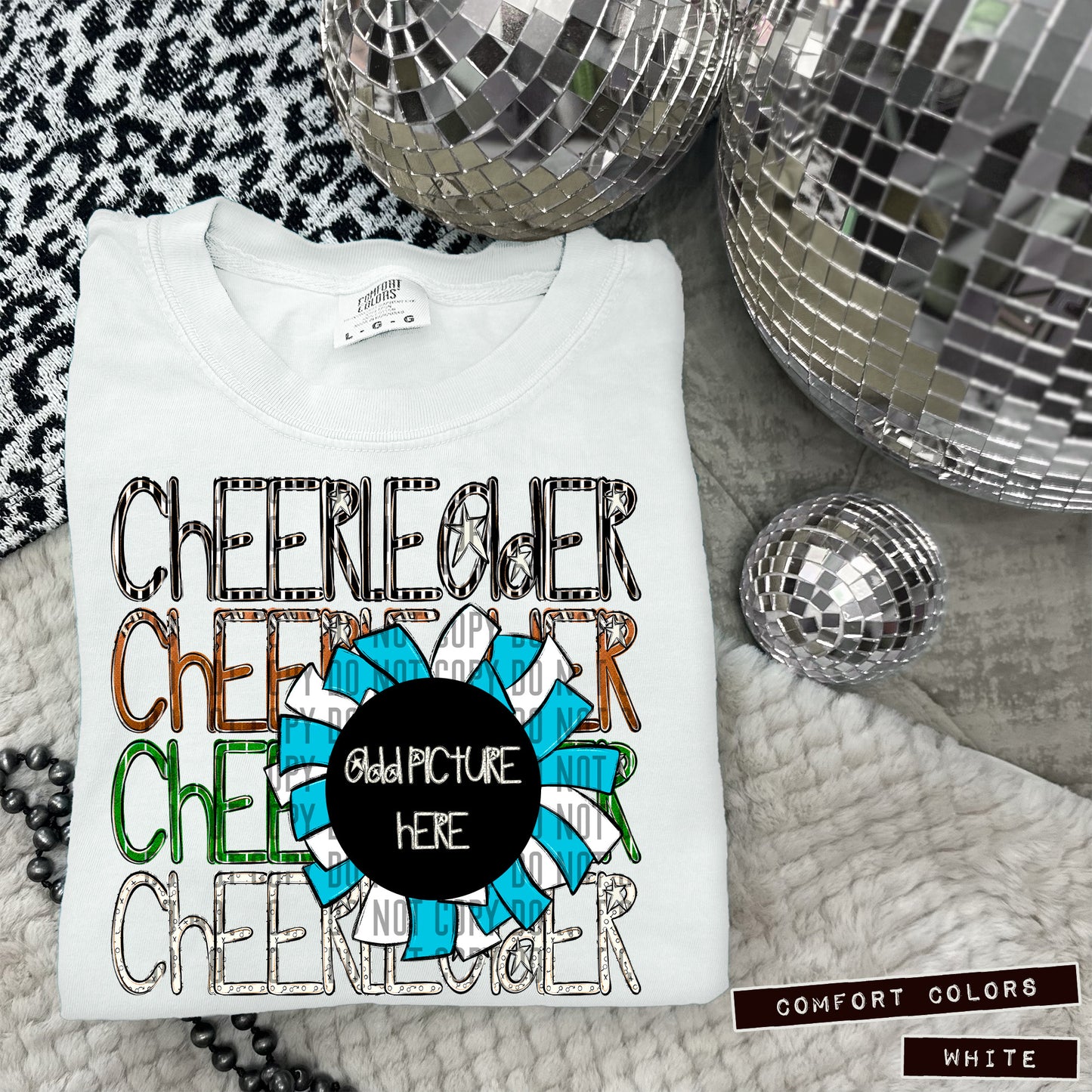 Add A pic Cheer colors + Football - Color Dropdown - Digital Download 300DPI PNG FILE