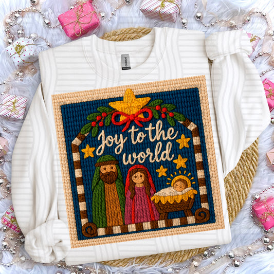 YARN CHRISTMAS JOY TO THE WORLD 1 - 300DPI PNG FILE