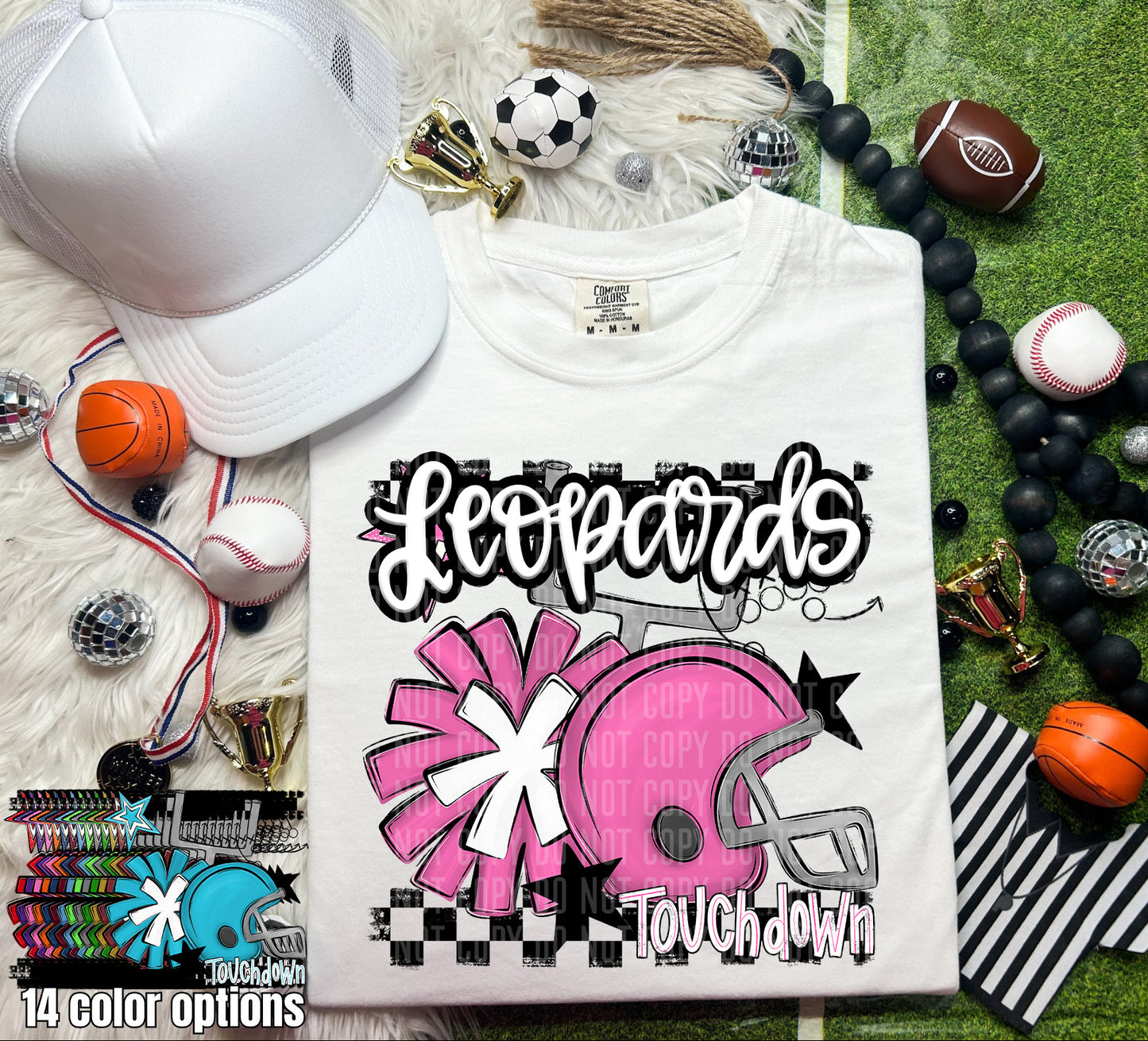 Pink Helmet + Pom Pom Mascots - Digital Download 300DPI PNG FILE