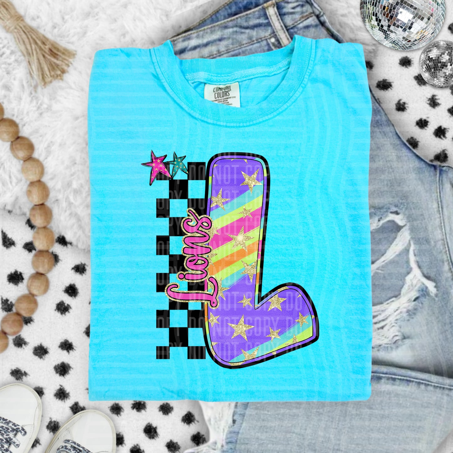 Rainbow Swirl Initial -Dropdown + Custom option - Digital Download 300DPI PNG FILE