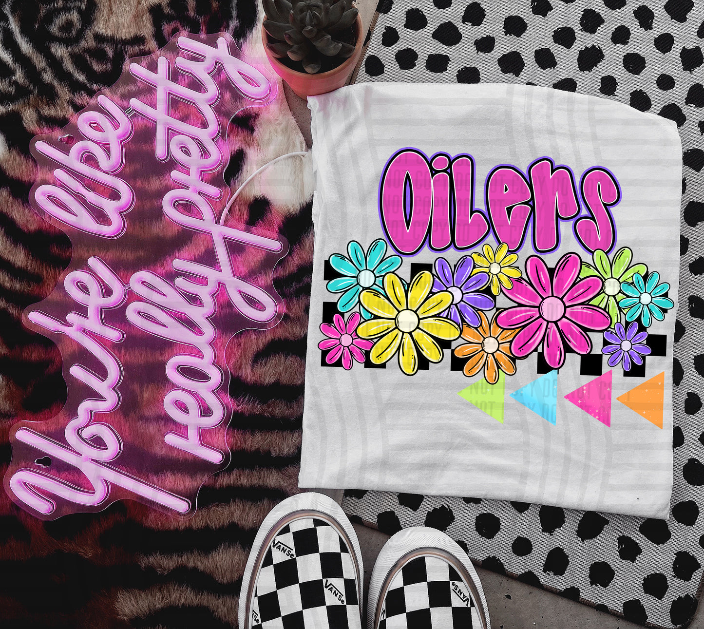 Bright Preppy Floral -Dropdown + CUSTOM - Digital Download 300DPI PNG FILE