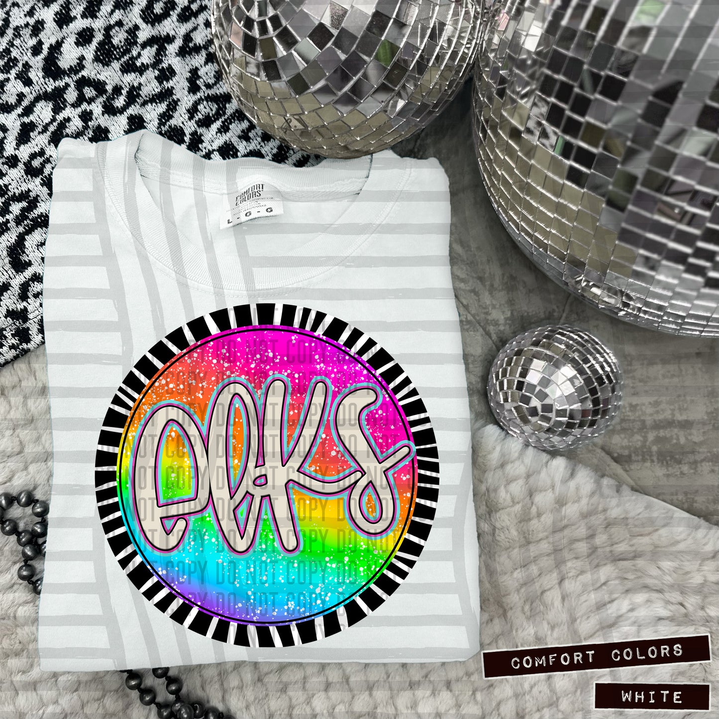 Rainbow Splatter Circles Mascots - Digital Download 300DPI PNG FILE