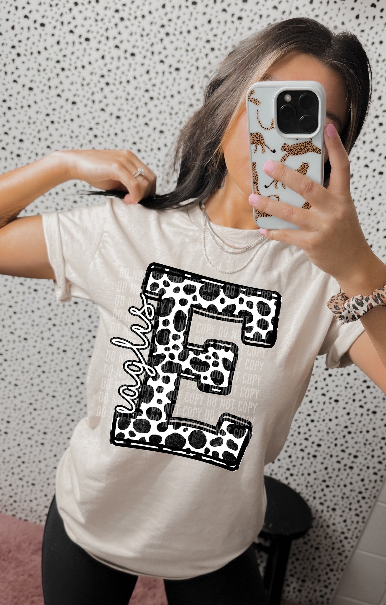 CUSTOM- Dalmation Dot Letter with mascot name - Digital download 300DPI PNG FILE