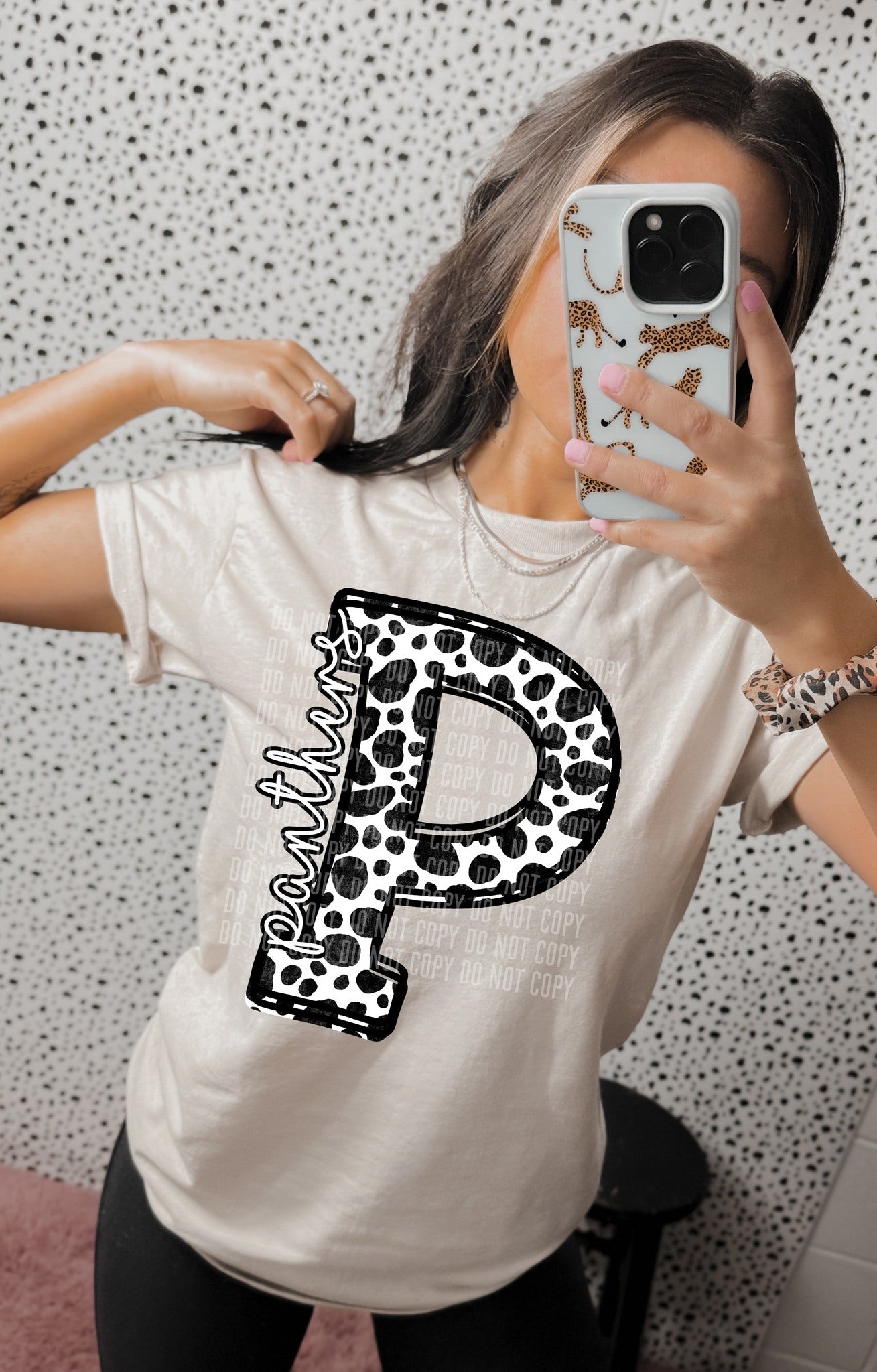 CUSTOM- Dalmation Dot Letter with mascot name - Digital download 300DPI PNG FILE