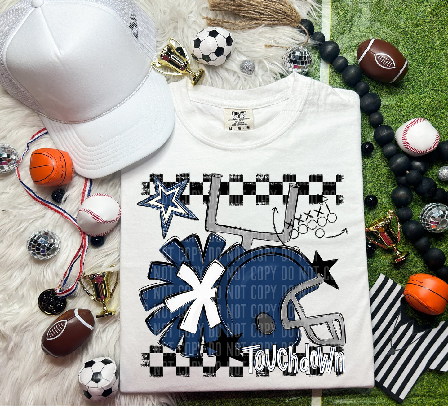 Custom Football Helmet + Pom Mascots - Digital Download 300DPI PNG FILE