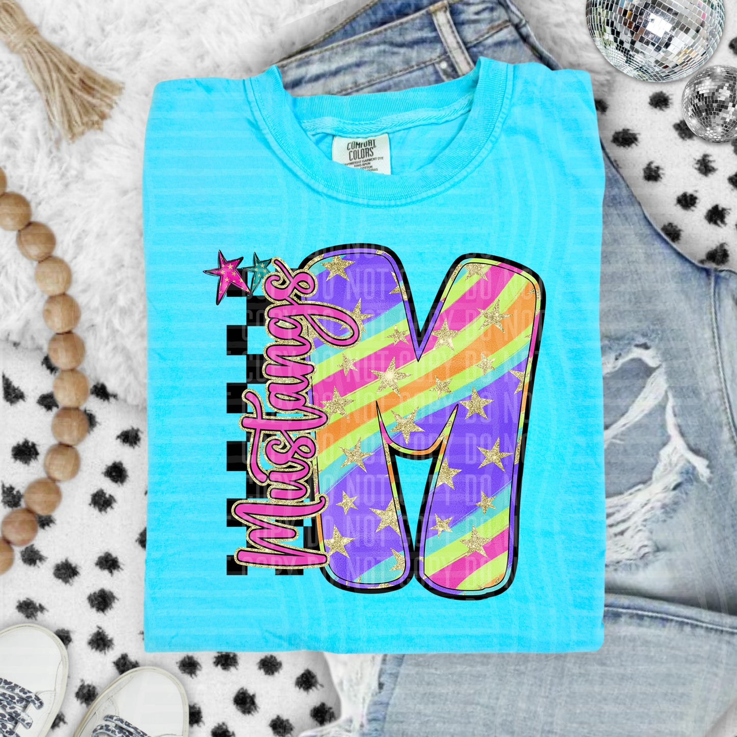Rainbow Swirl Initial -Dropdown + Custom option - Digital Download 300DPI PNG FILE