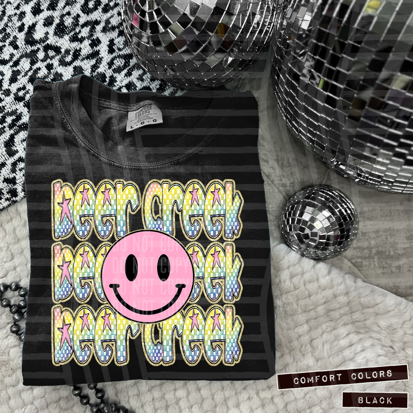 Rainbow Checker Pink Happy Triple Stacked - Digital Download 300DPI PNG FILE