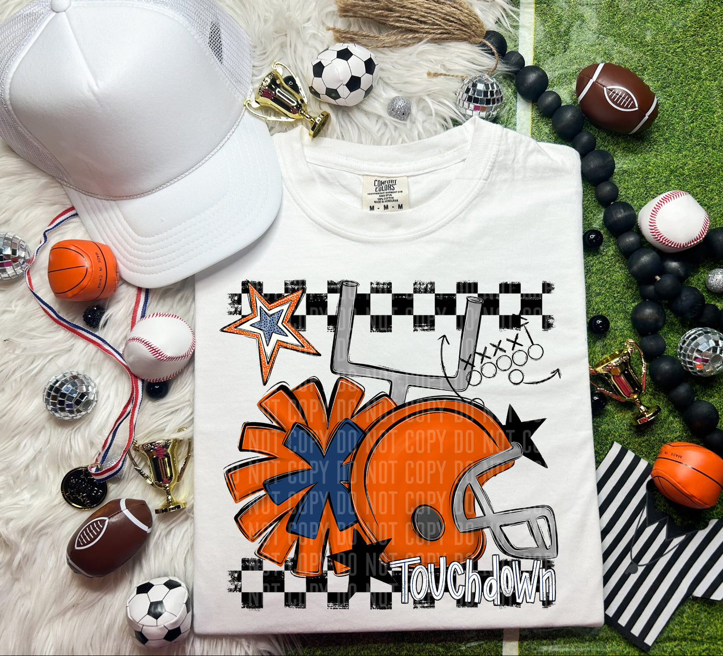Custom Football Helmet + Pom Mascots - Digital Download 300DPI PNG FILE