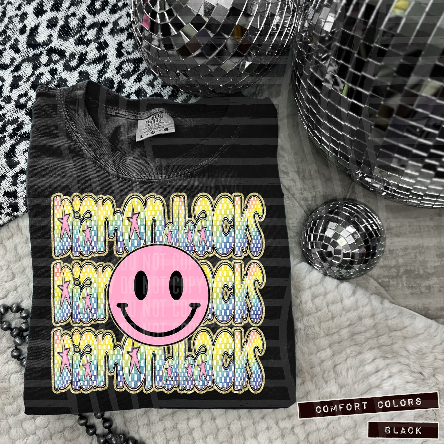 Rainbow Checker Pink Happy Triple Stacked - Digital Download 300DPI PNG FILE