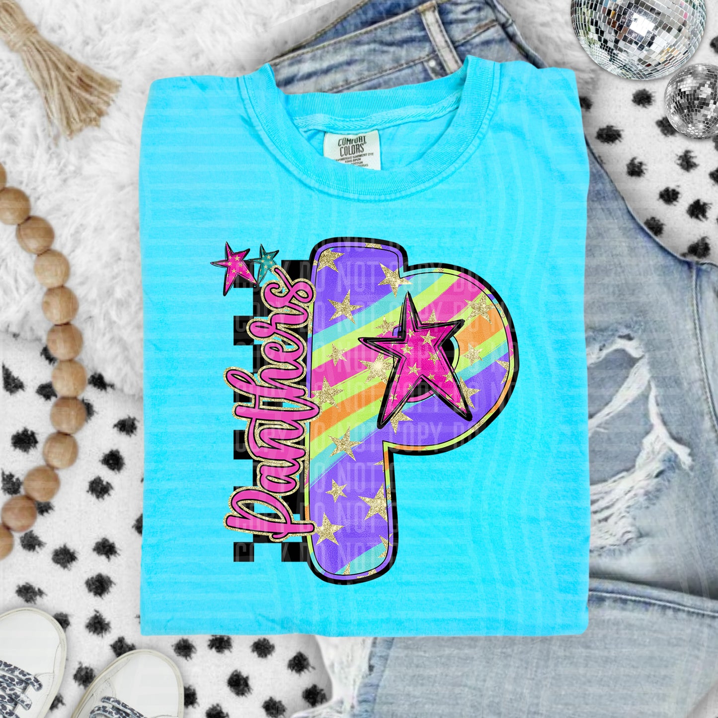 Rainbow Swirl Initial -Dropdown + Custom option - Digital Download 300DPI PNG FILE