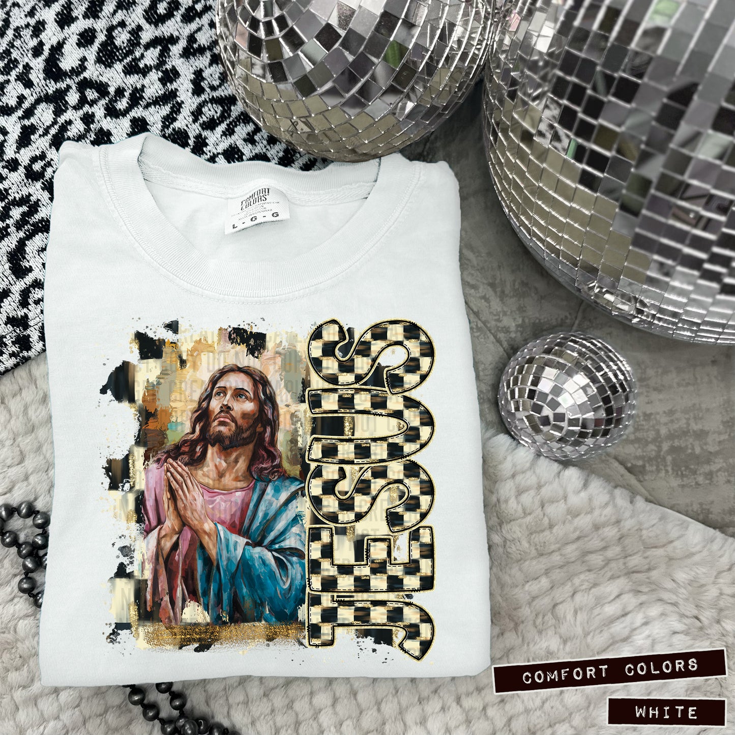 JESUS praying black and white - 300DPI PNG FILE
