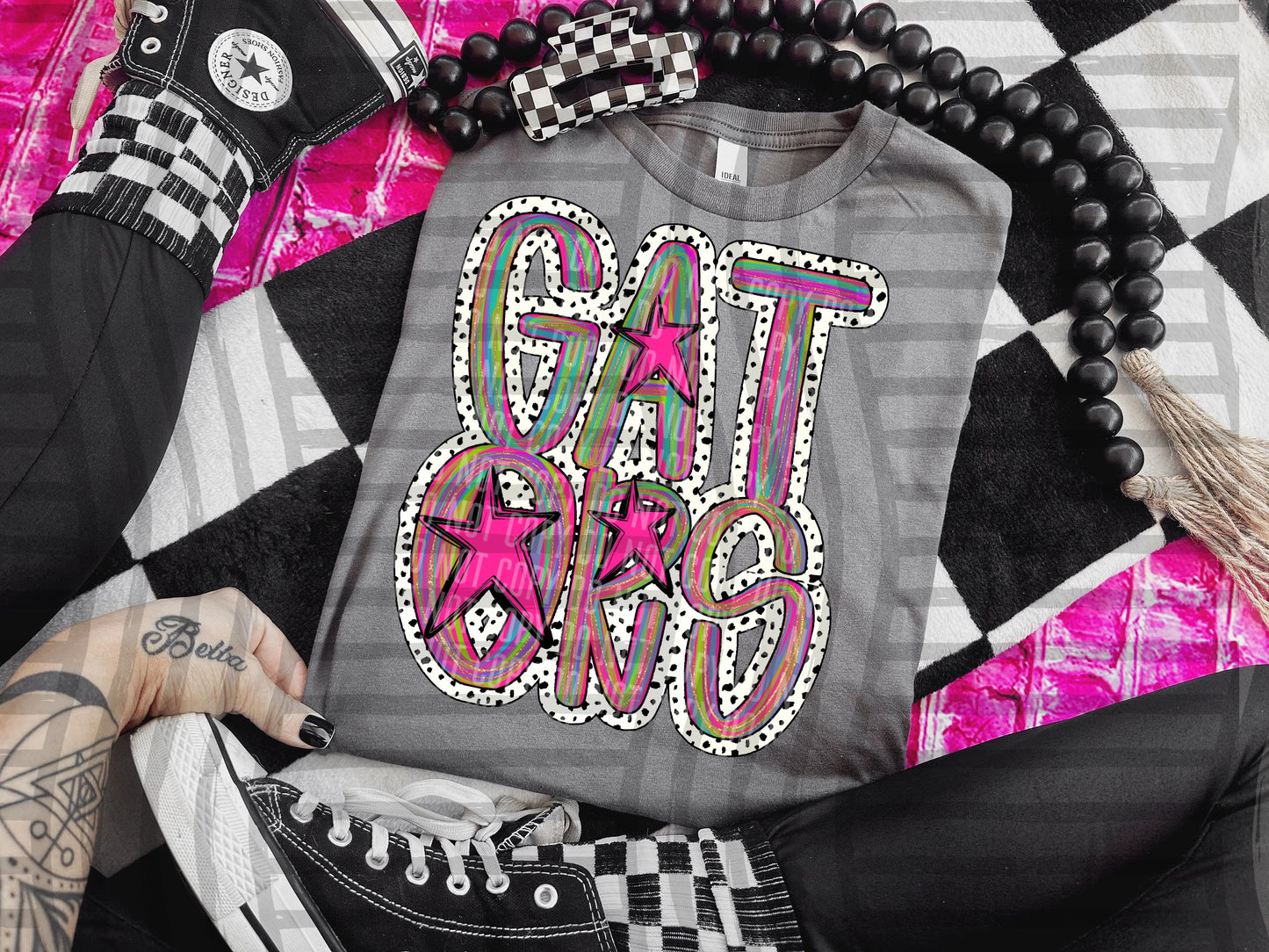 Pink Brushstrokes Dots - Dropdown + CUSTOM- Digital Download 300DPI PNG FILE